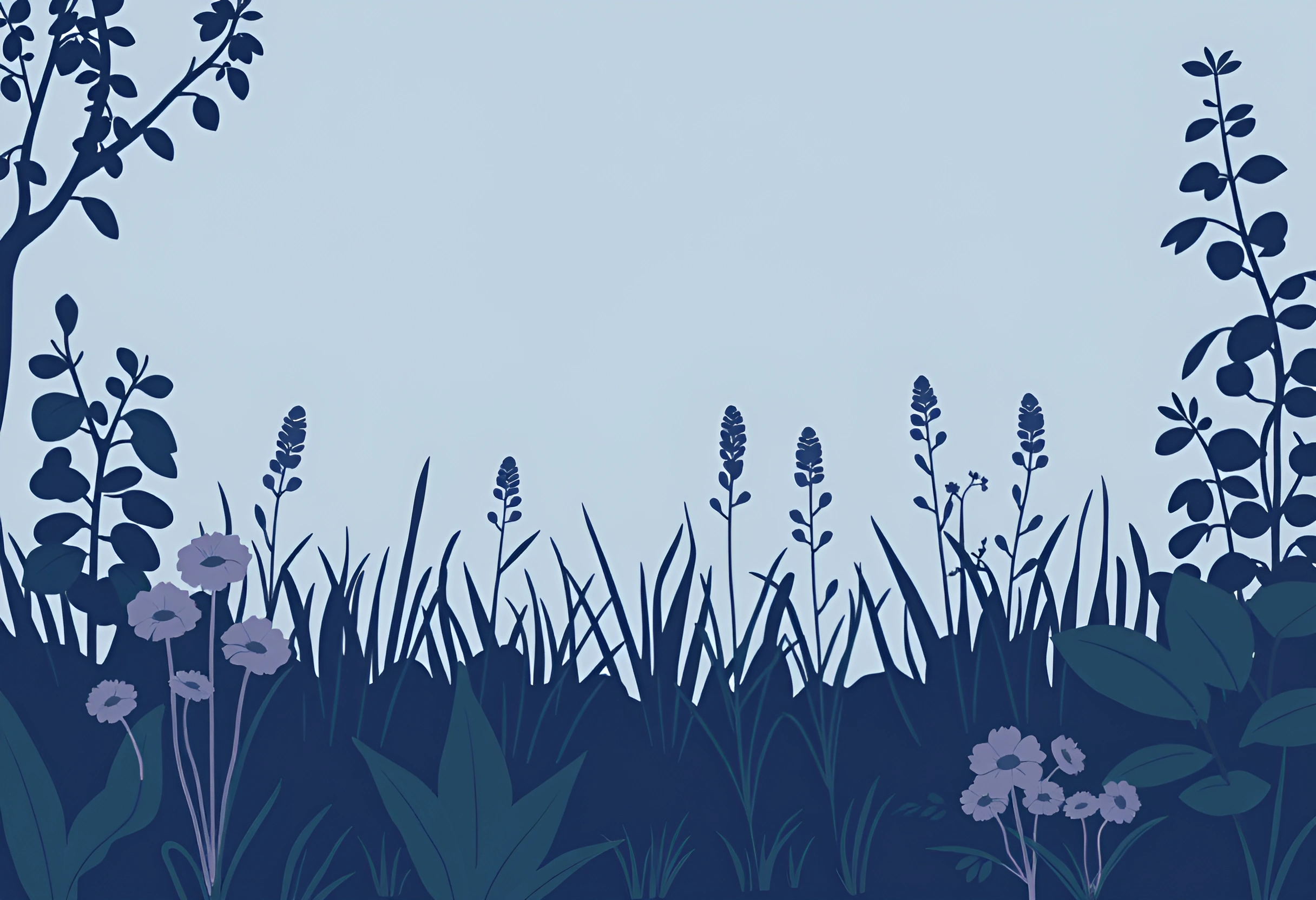 Minimalistic Blue Floral Design - Free Download - AI Scribbles