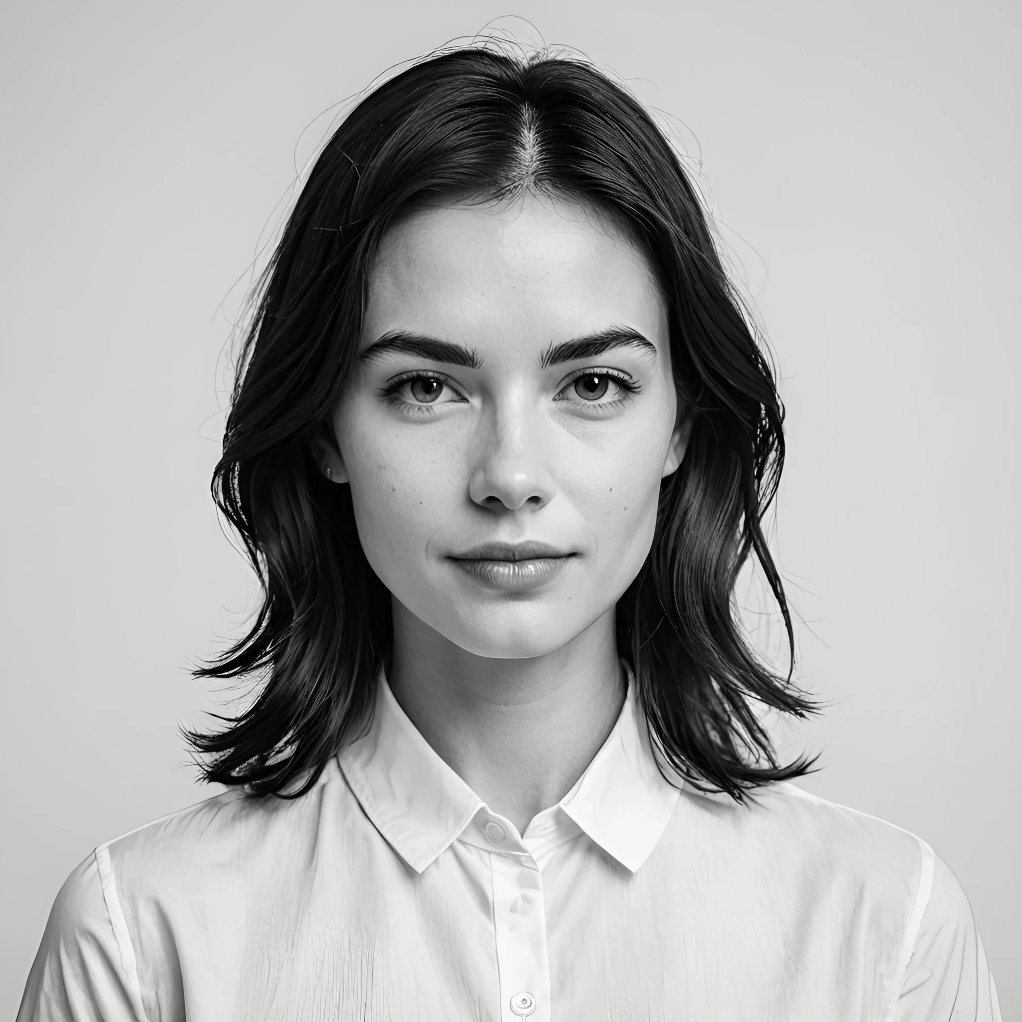 Black And White Portrait Of A Young Woman - Free Download - AI Scribbles