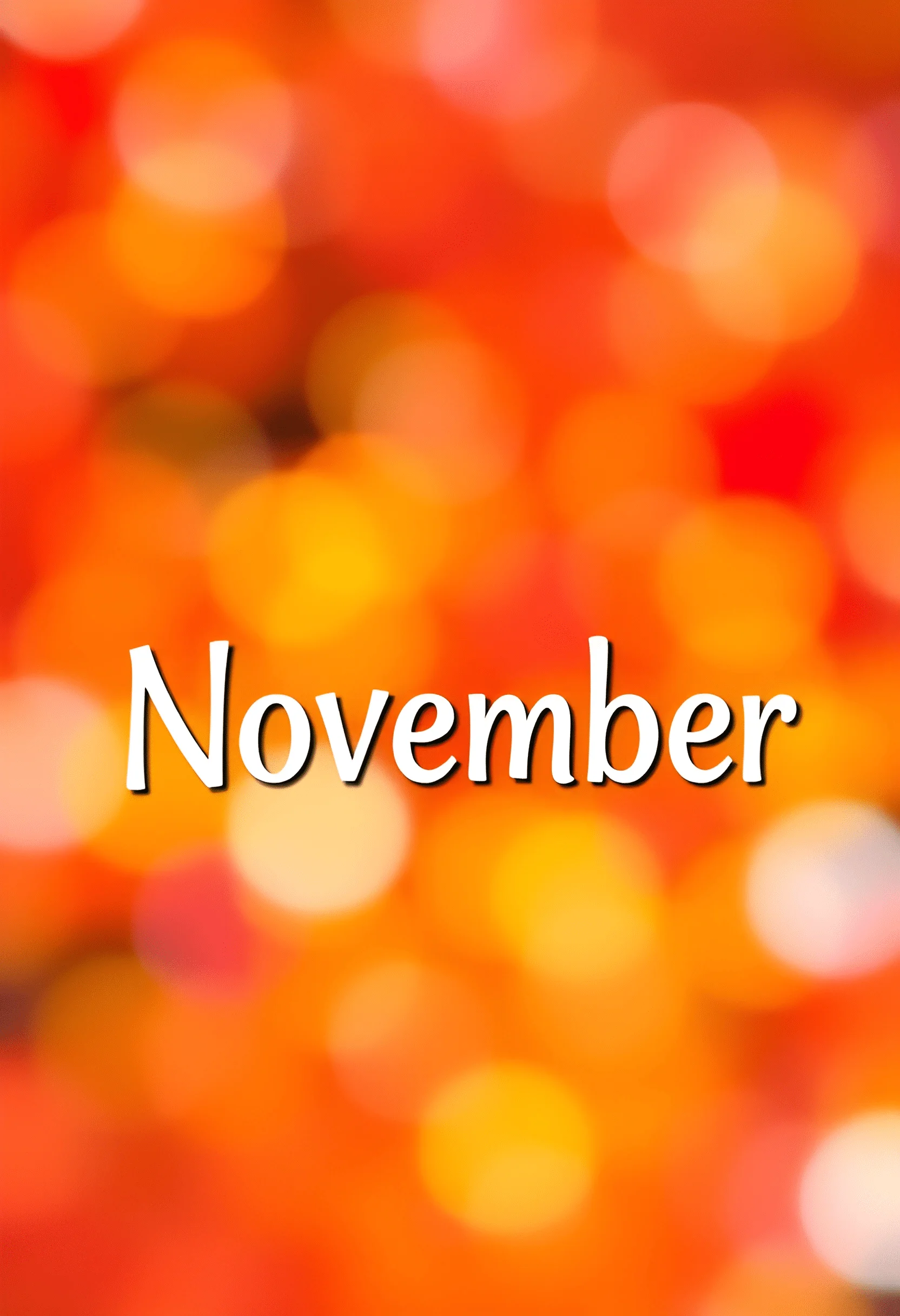 Abstract November Powerpoint Background November Text With Autumn Bokeh Background - Free Download - AI Scribbles