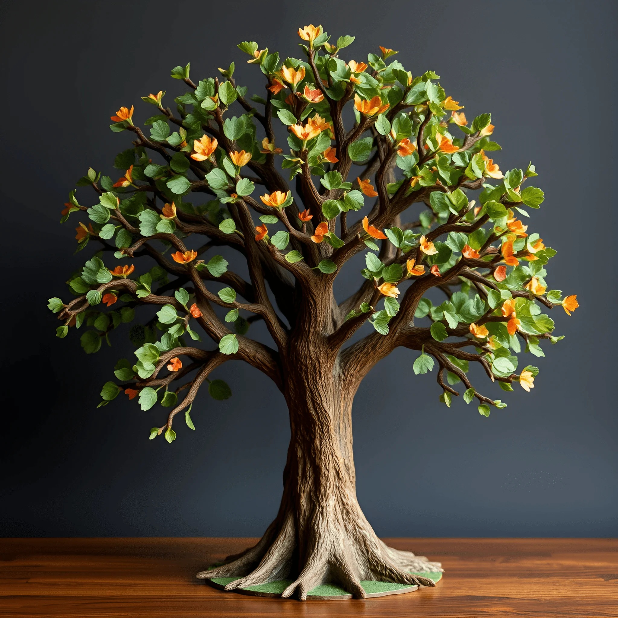Decorative Handmade Tree Detailed Decorative Tree with Blossoms - Free Download - AI Scribbles
