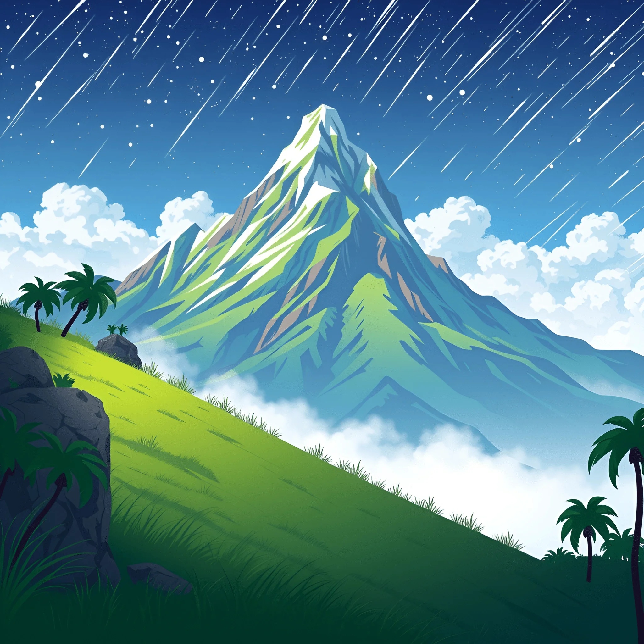 Majestic Mountain Under Starry Sky - Free Download - AI Scribbles