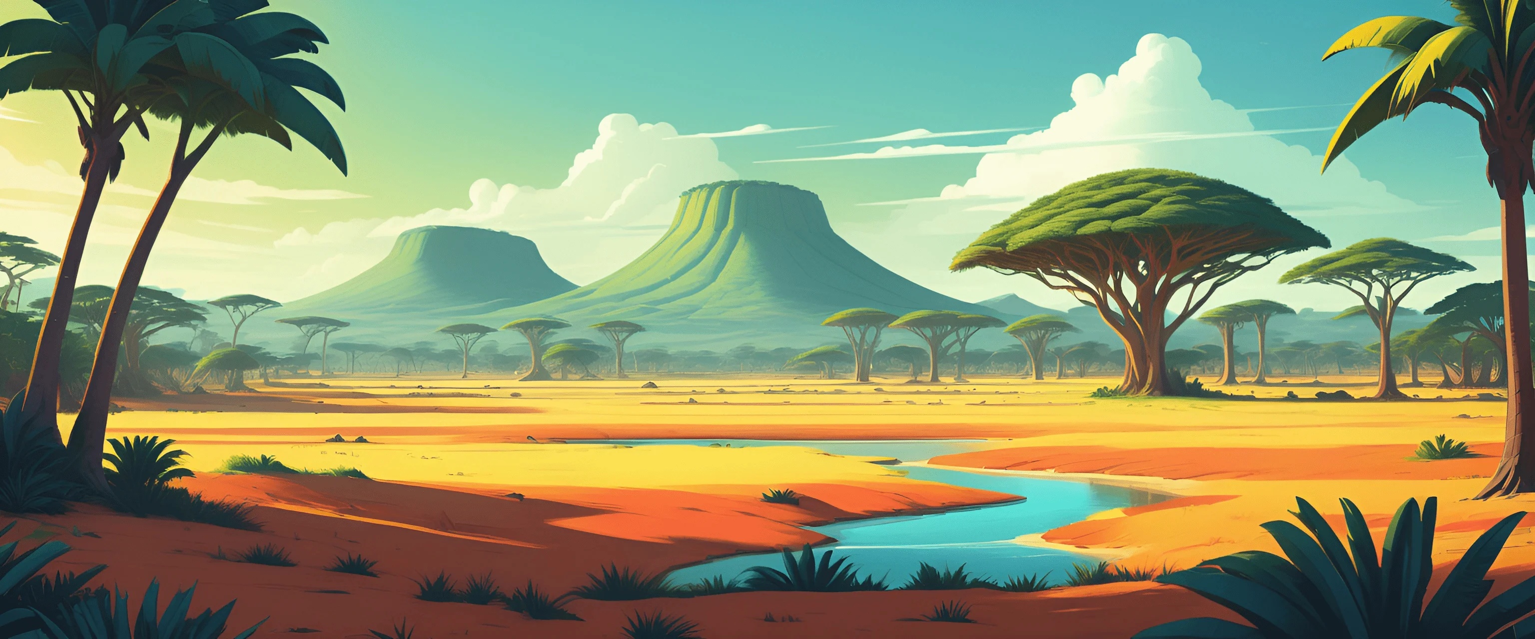 Vibrant African Savannah Landscape - Free Download - AI Scribbles