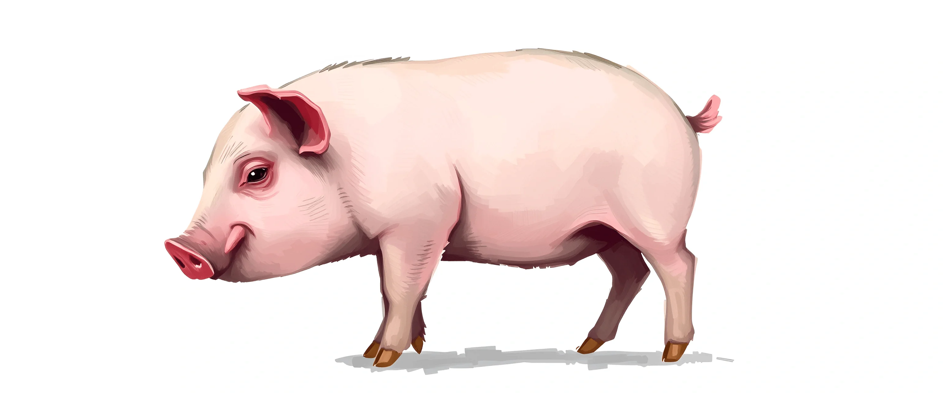 Pig Side View Vector Illustrated Side View of a Pink Pig - Free Download - AI Scribbles