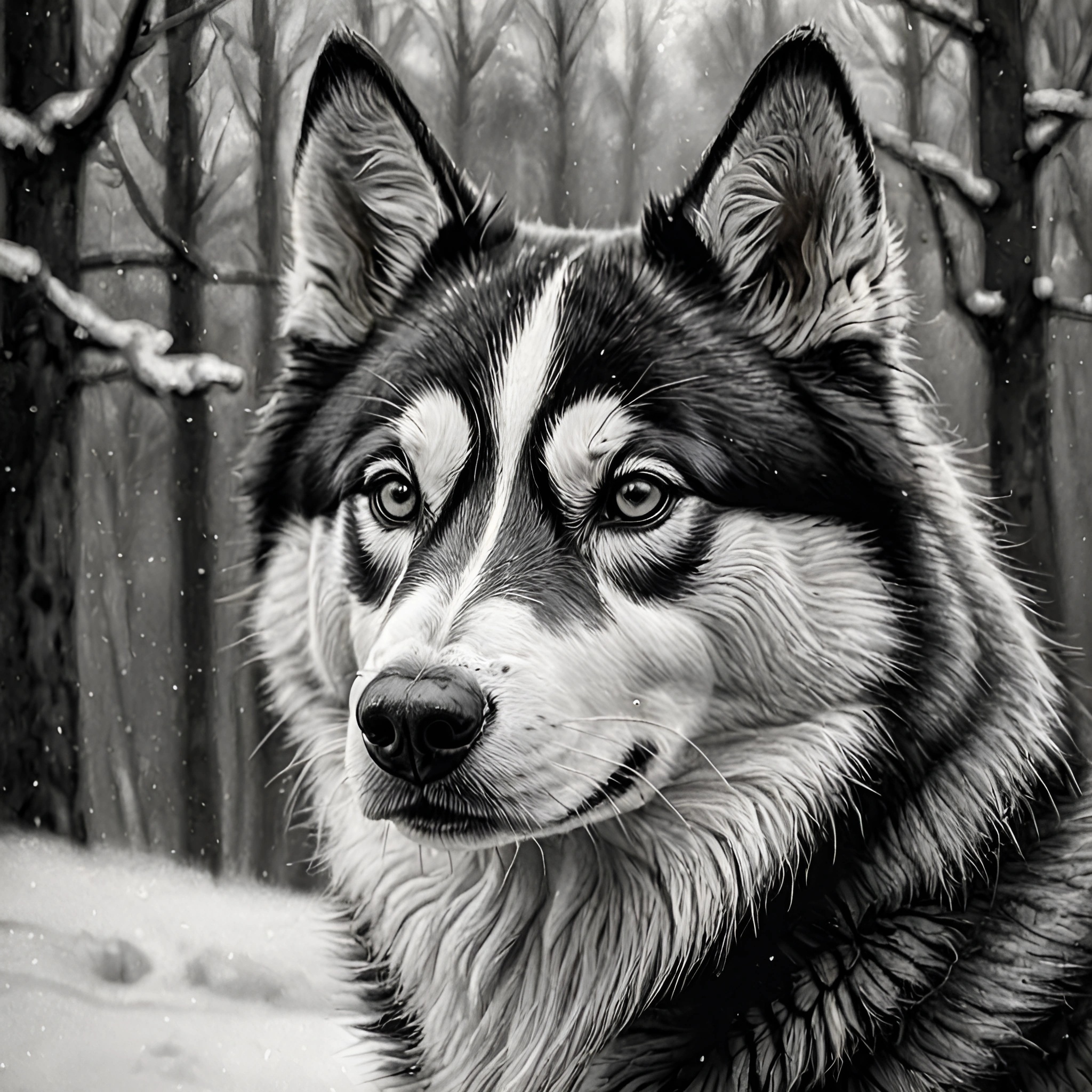 Majestic Siberian Husky in a Winter Landscape - Free Download - AI ...