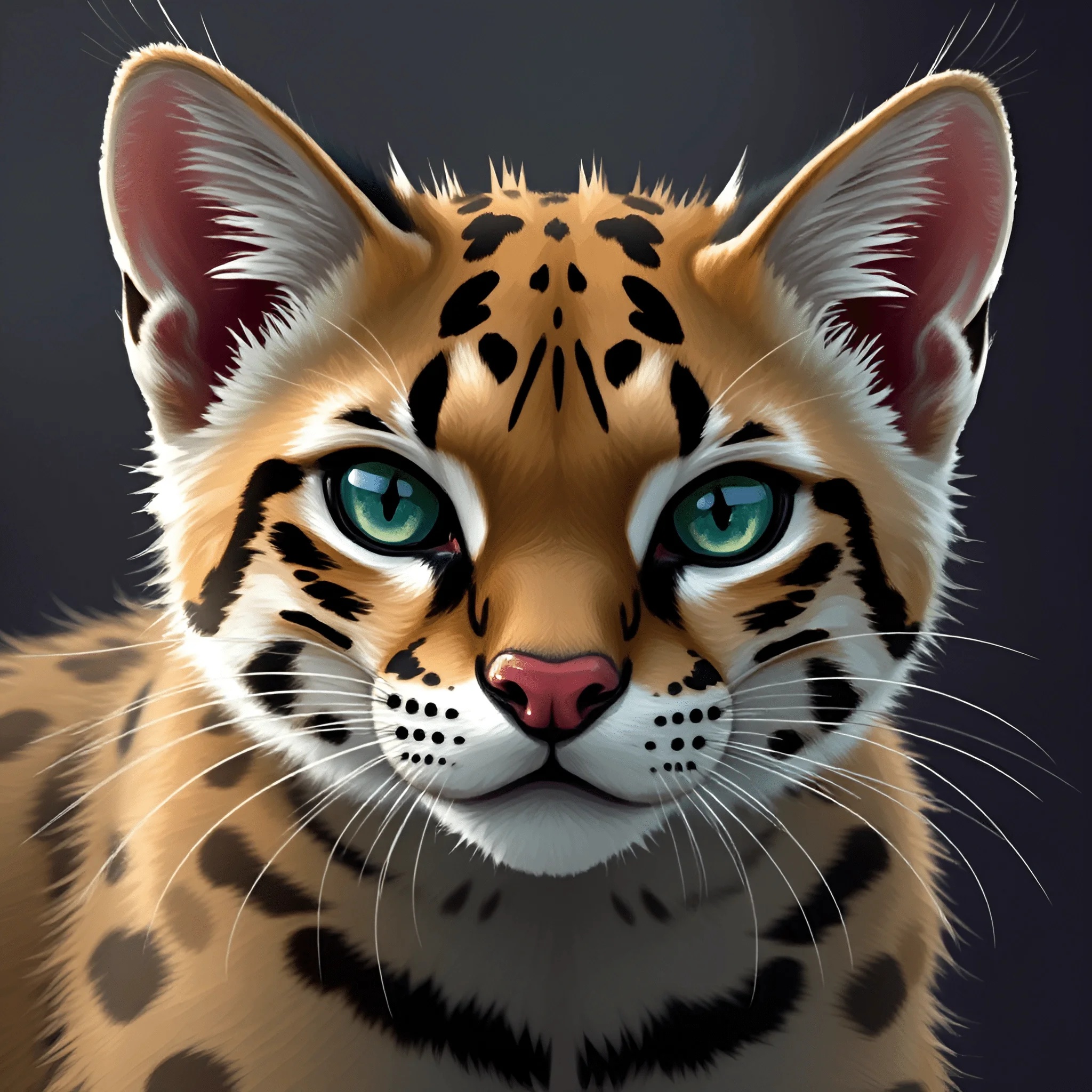 Abstract Ocelot Close-Up Illustration Of A Young Ocelot With Blue Eyes - Free Download ...