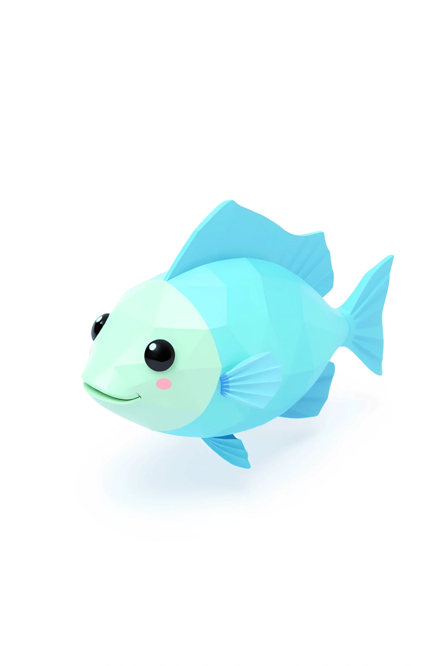 3D Cartoon Blue Fish Illustration - Free Download - AI Scribbles