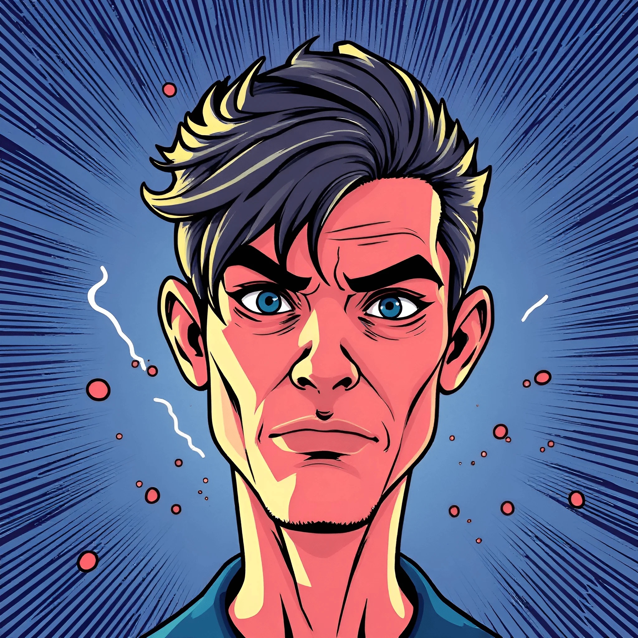 Comic Style Male Portrait With Intense Expression - Free Download - AI ...