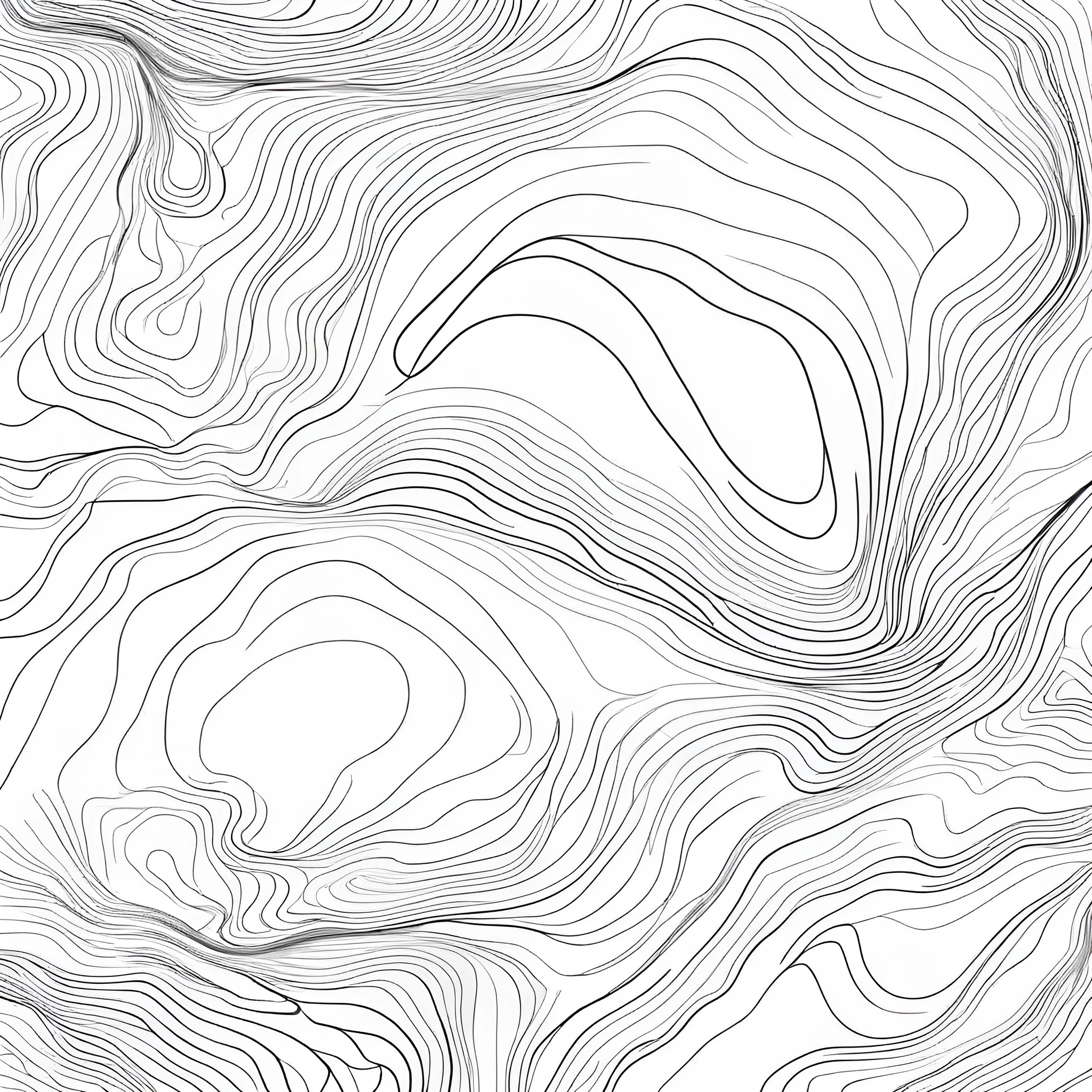 Monochrome Contour Line Abstract Art - Free Download - AI Scribbles