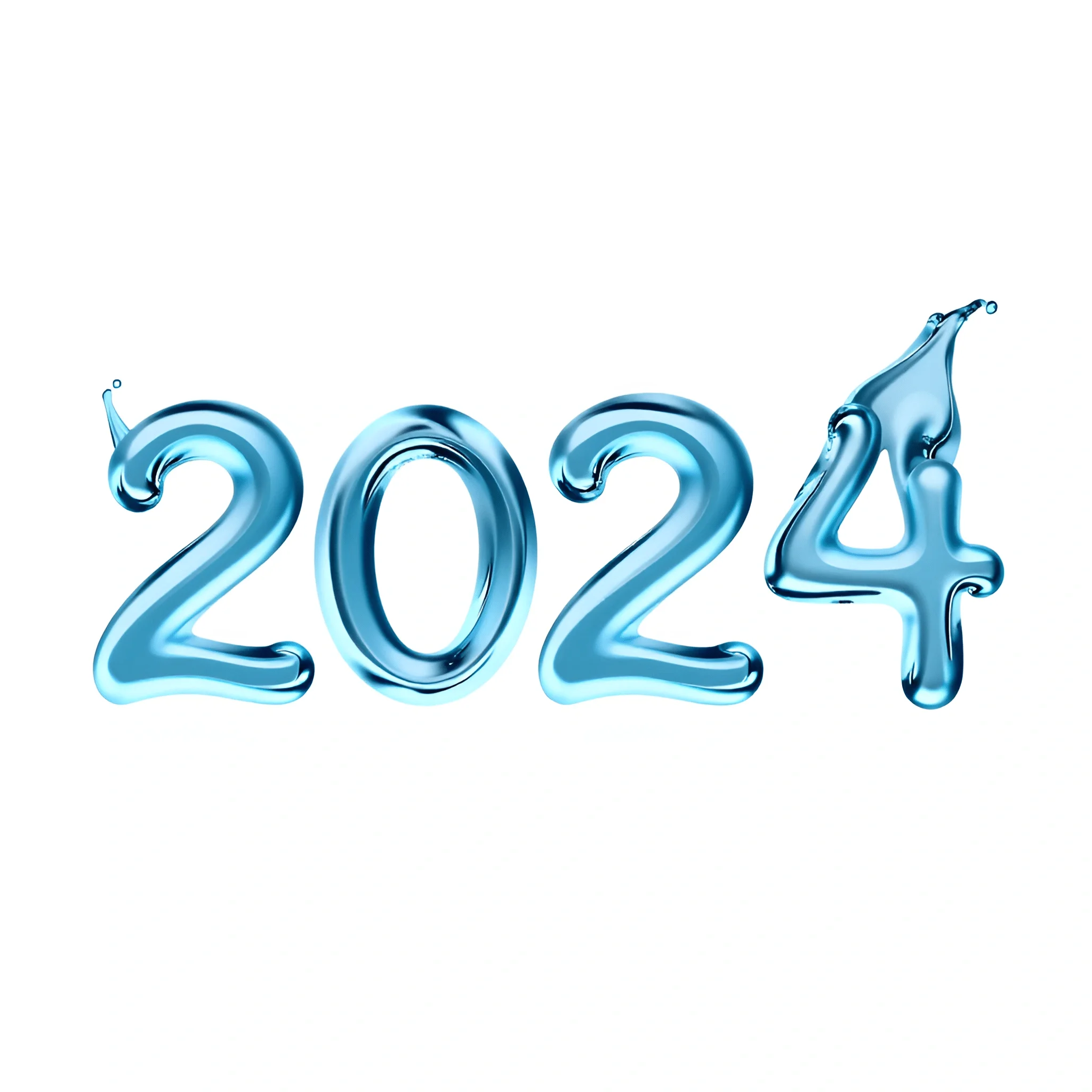 Floating 2024 Numbers 2024 Year Numbers Formed By Water Splash - Free Download - AI Scribbles
