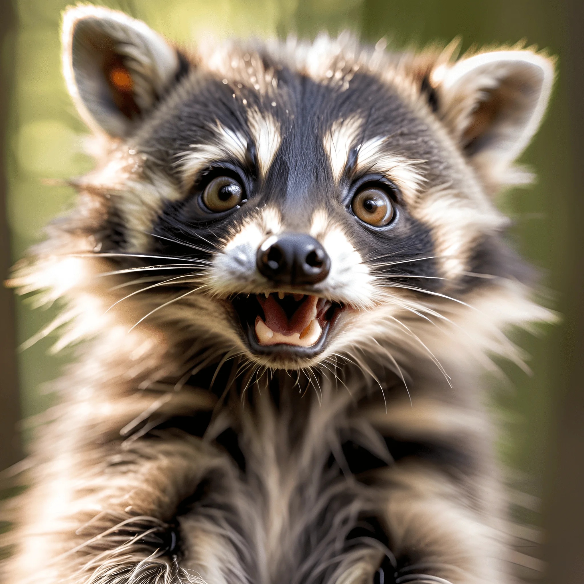 Alert Racoon Close-Up Of Alert Raccoon - Free Download - AI Scribbles