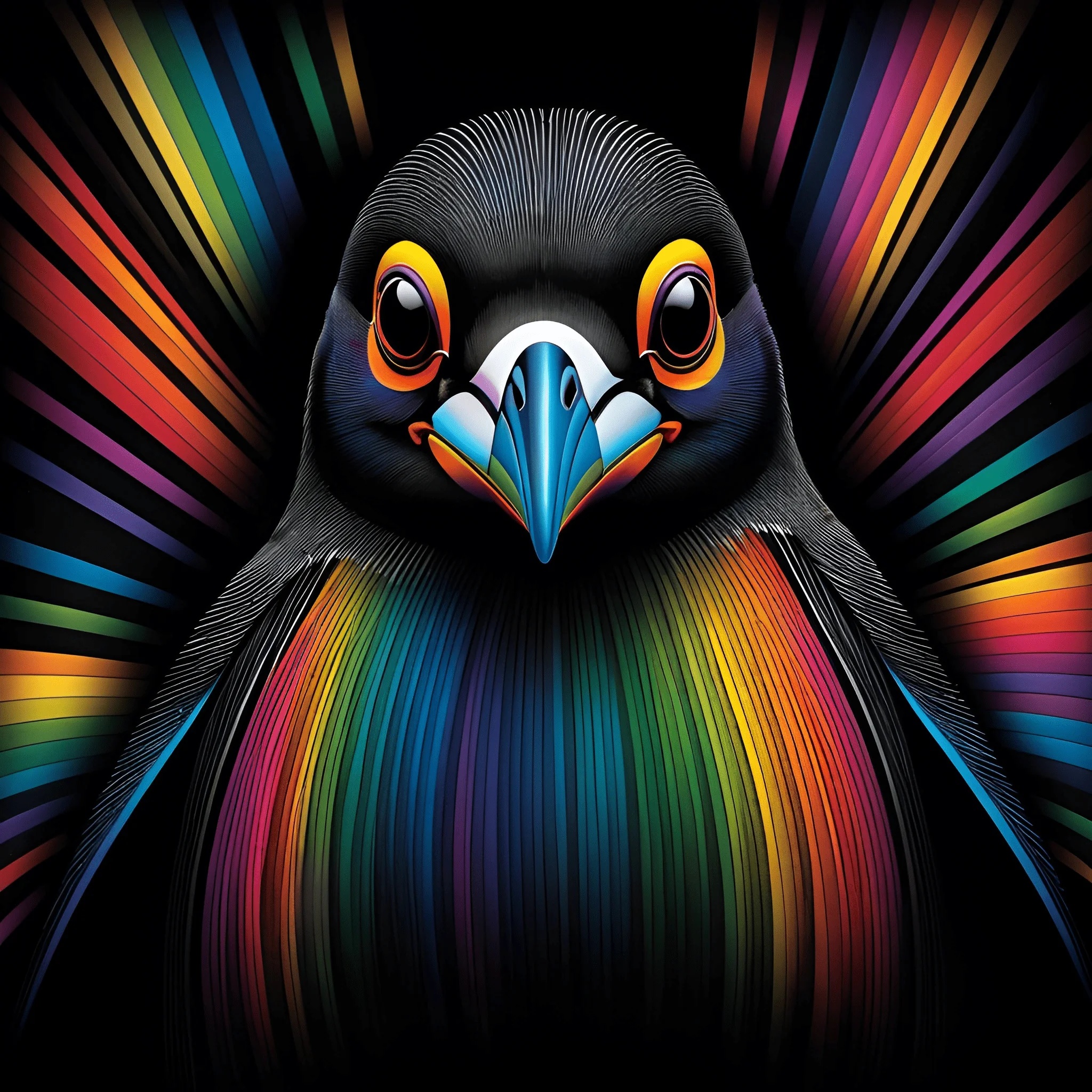 Colorful Abstract Bird Illustration - Free Download - AI Scribbles