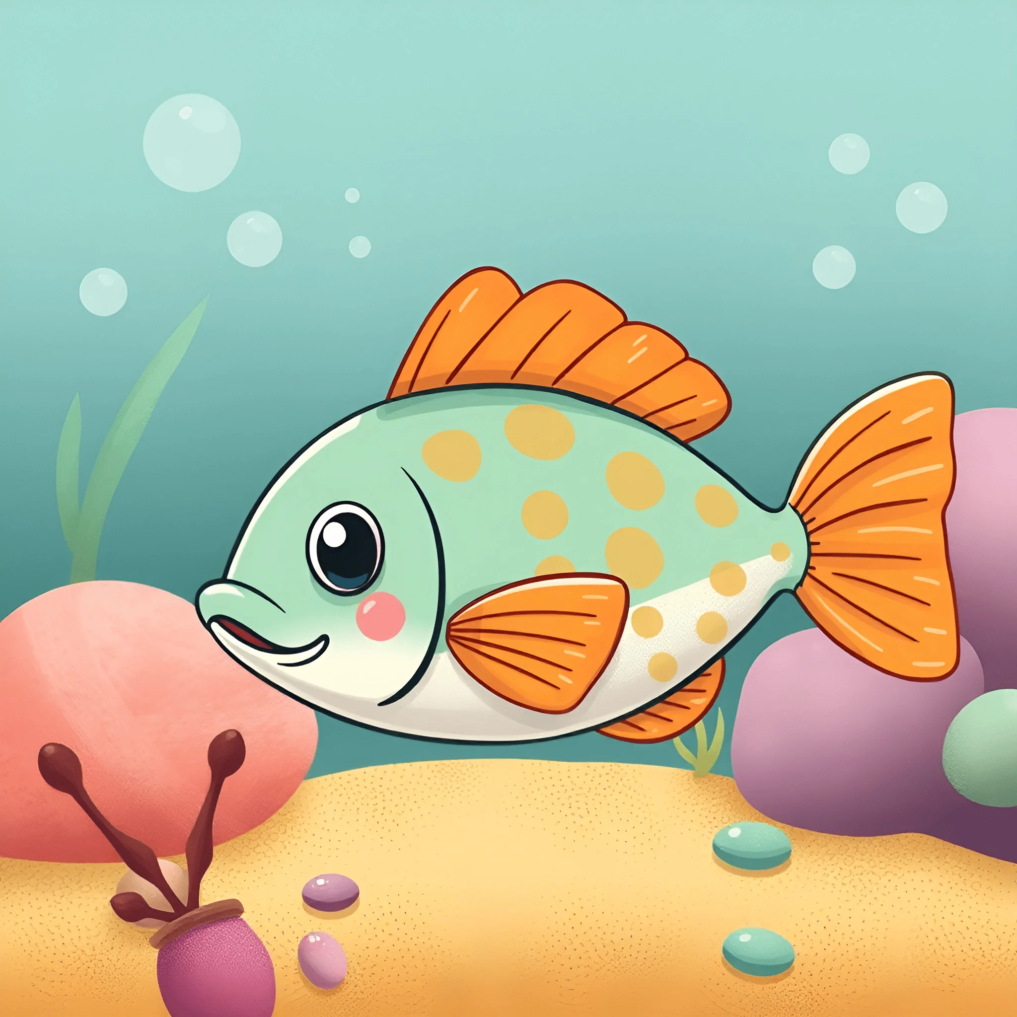 Cartoon Fish Underwater Scene - Free Download - AI Scribbles