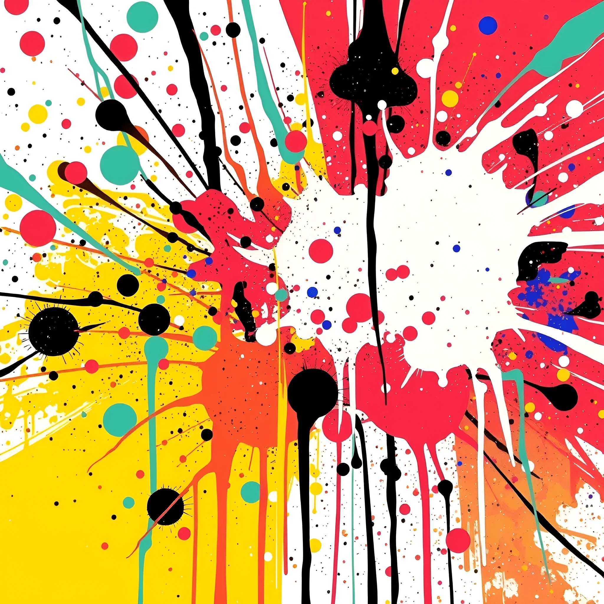 Colorful Abstract Paint Splatter Composition - Free Download - AI Scribbles