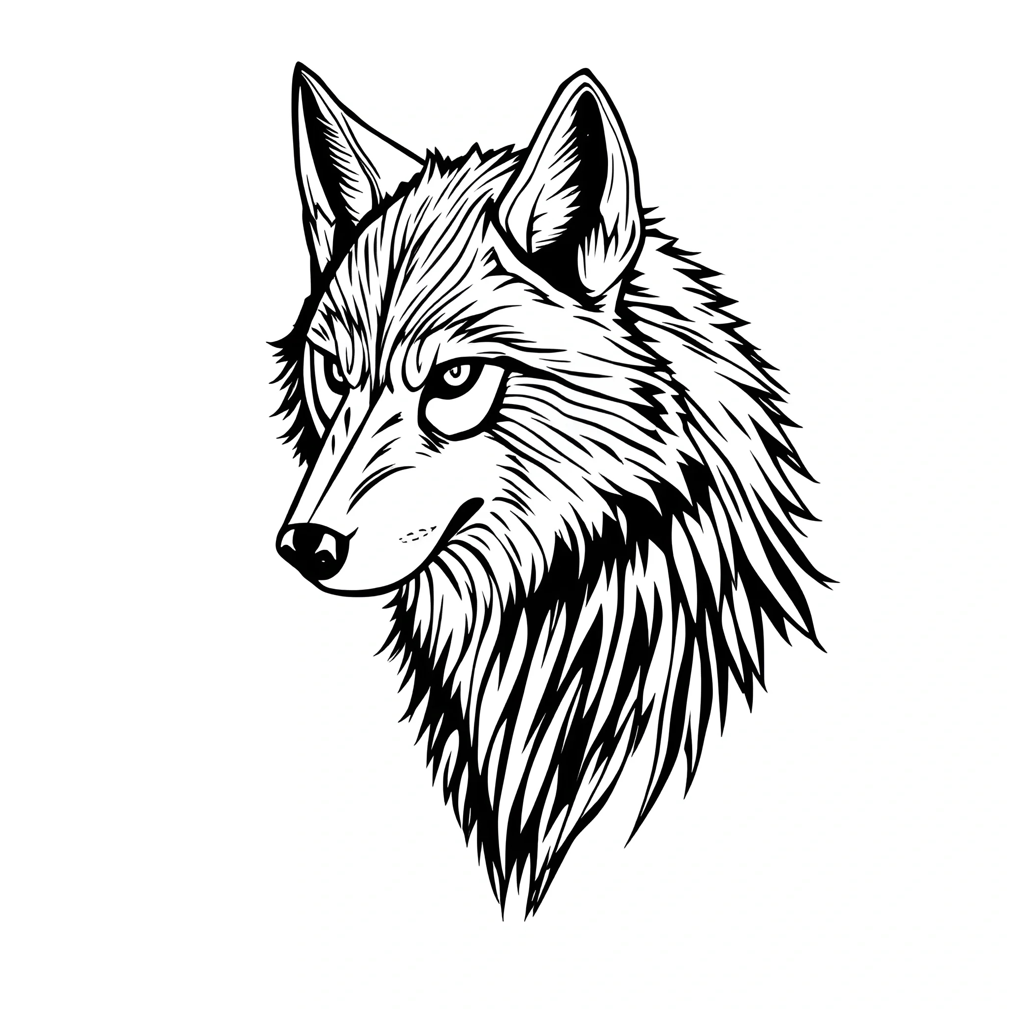 Detailed Wolf Head Illustration - Free Download - AI Scribbles