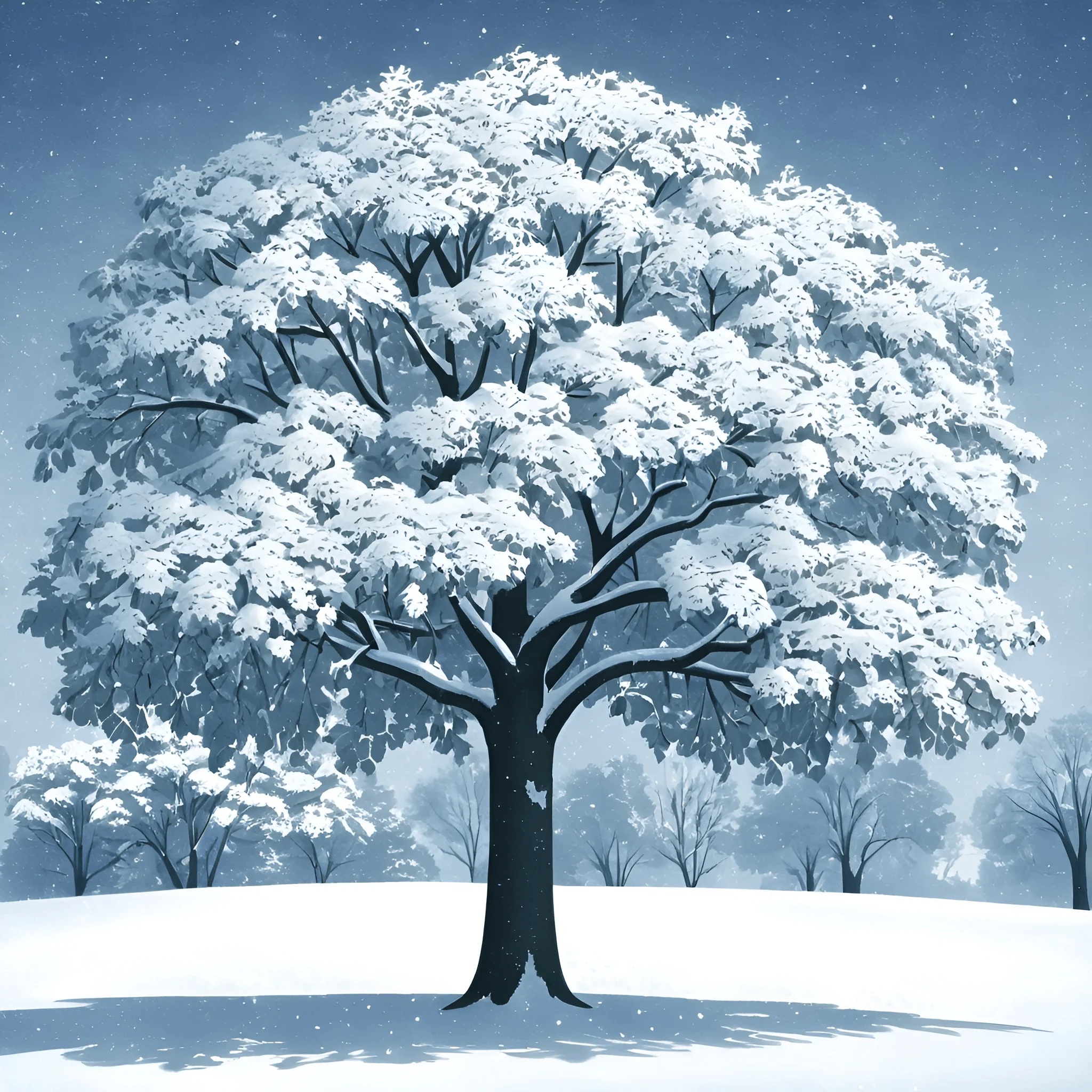 Pinterest Winter Tree Snow-Covered Tree in Winter Landscape - Free Download - AI Scribbles