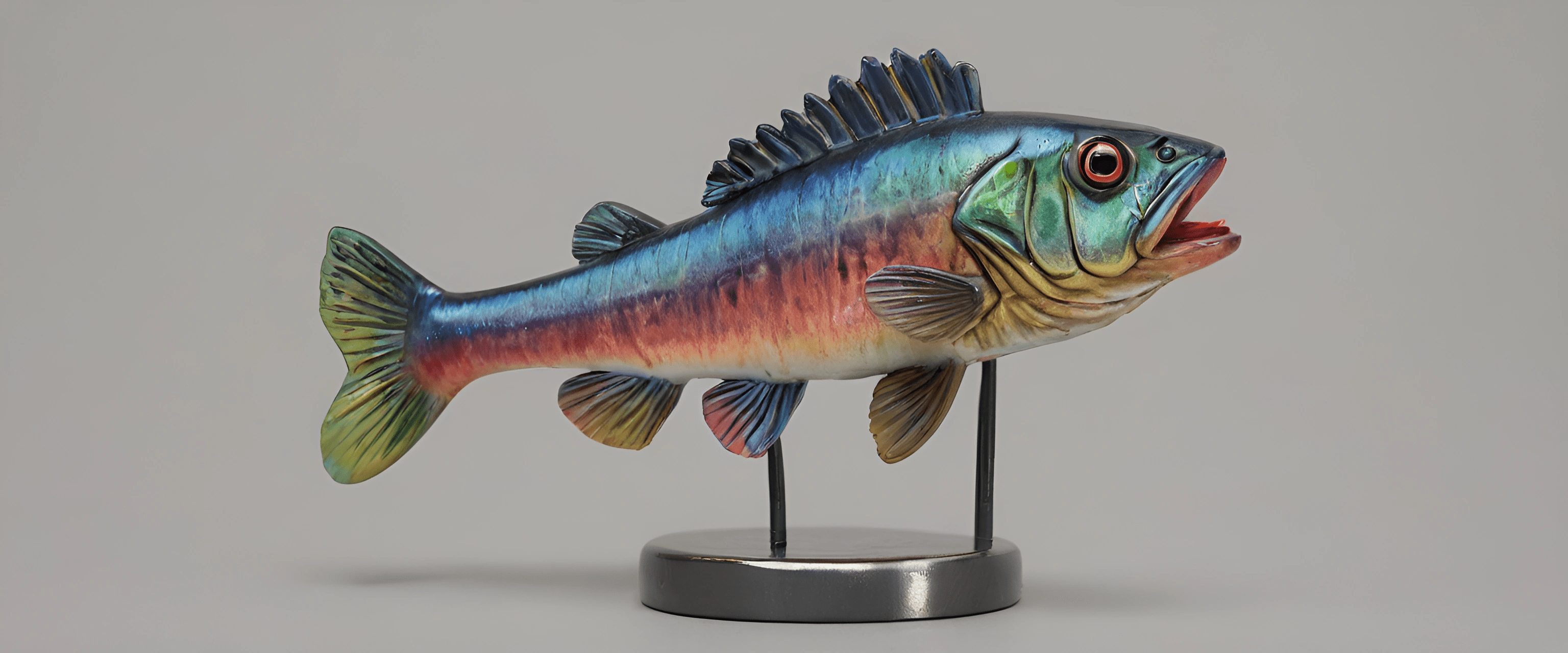 Colorful Fish Sculpture on Stand - Free Download - AI Scribbles