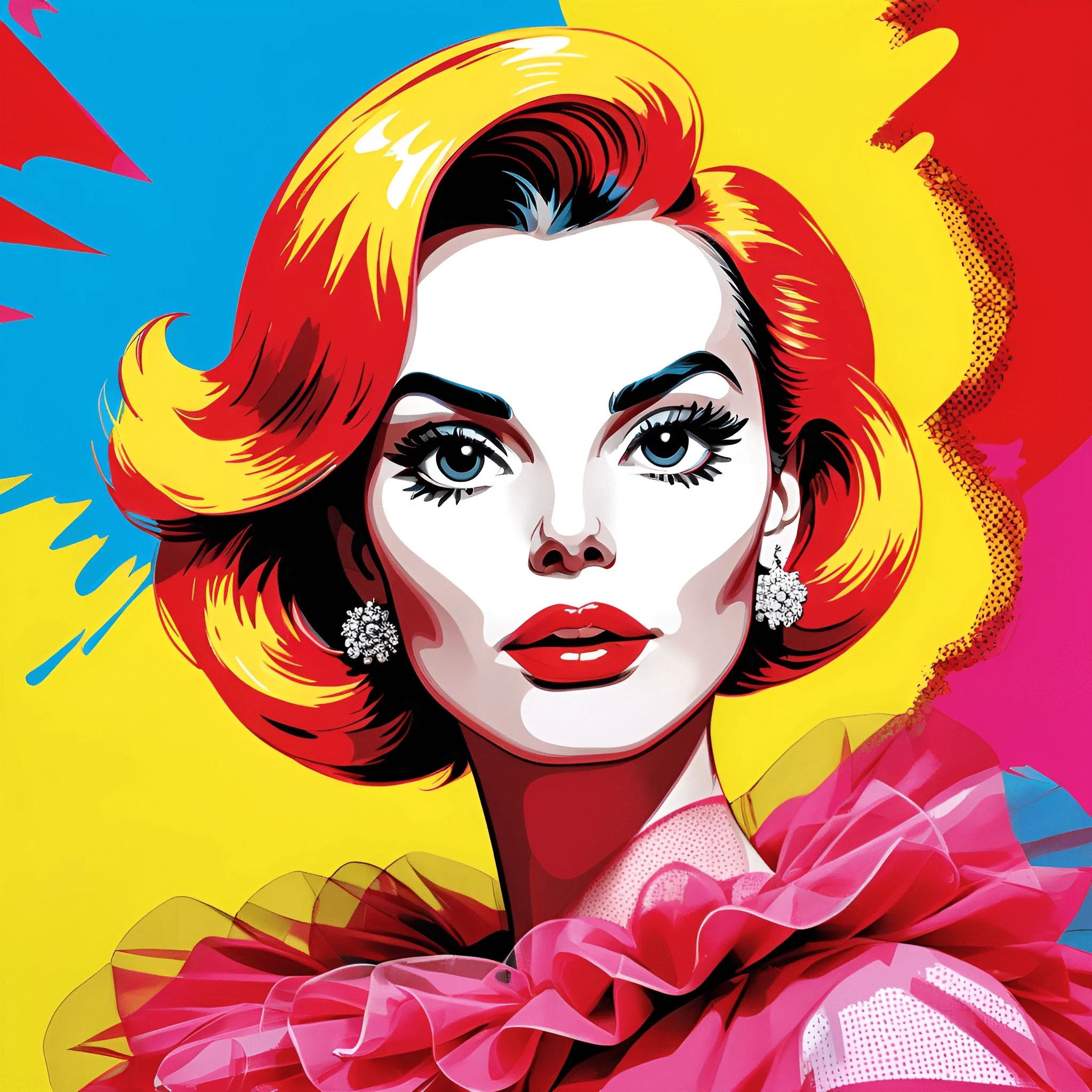 Vibrant Pop Art Portrait of a Glamorous Woman - Free Download - AI ...