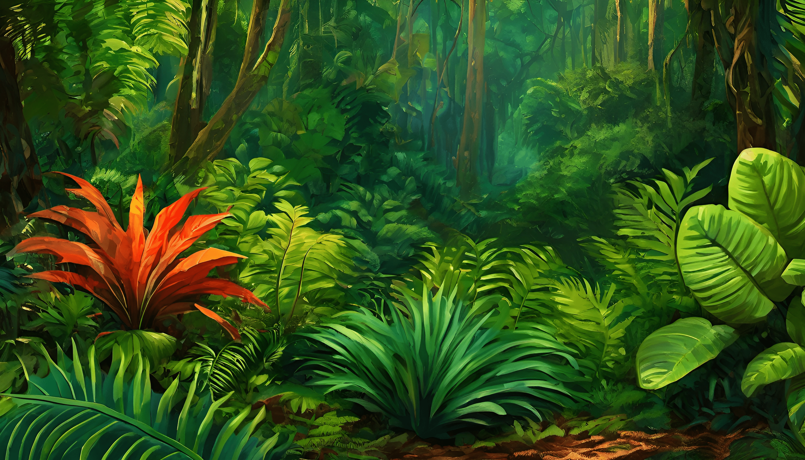 a lush jungle