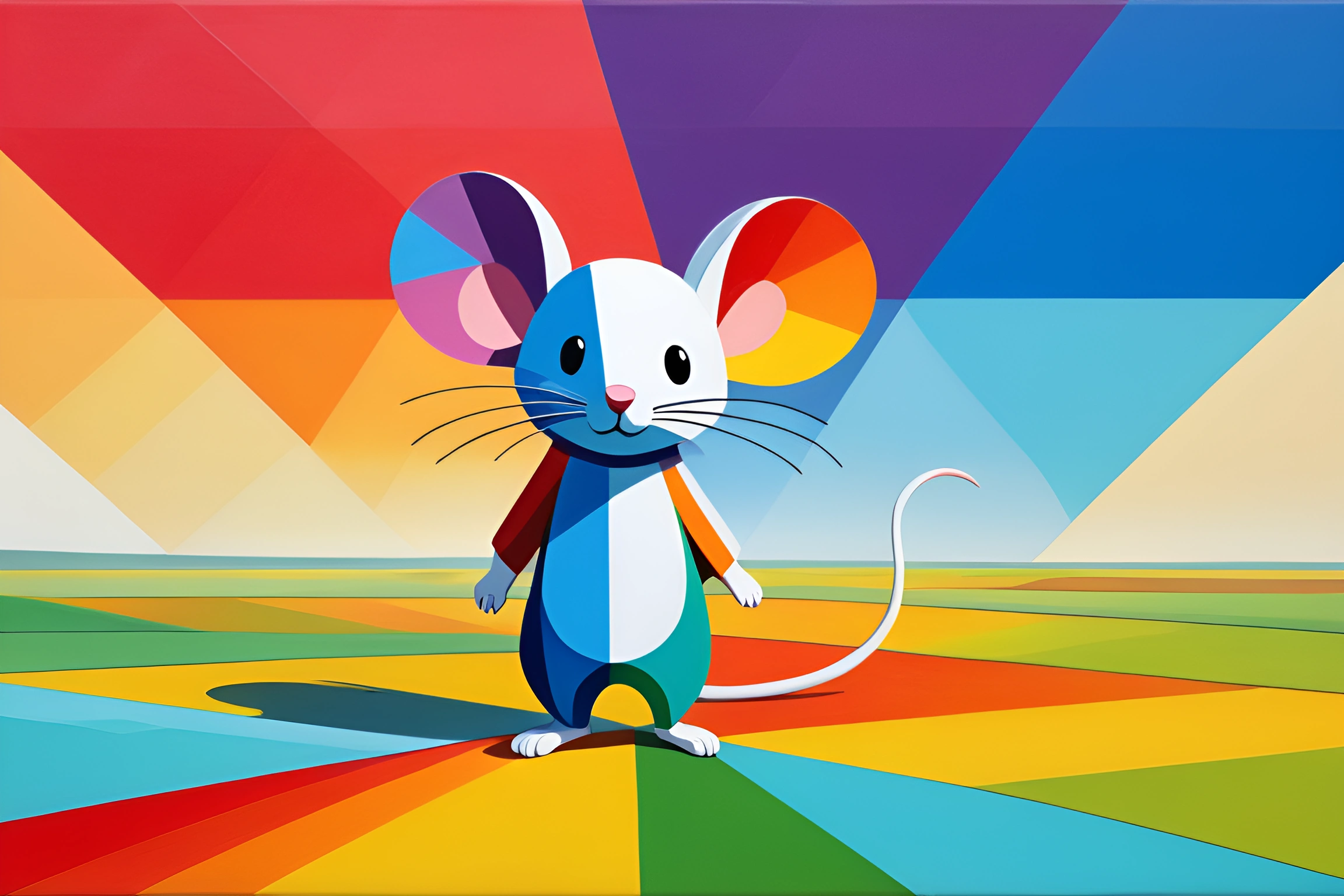 Character Mouse Colorful Cartoon Mouse Character in Vibrant Landscape - Free Download ...