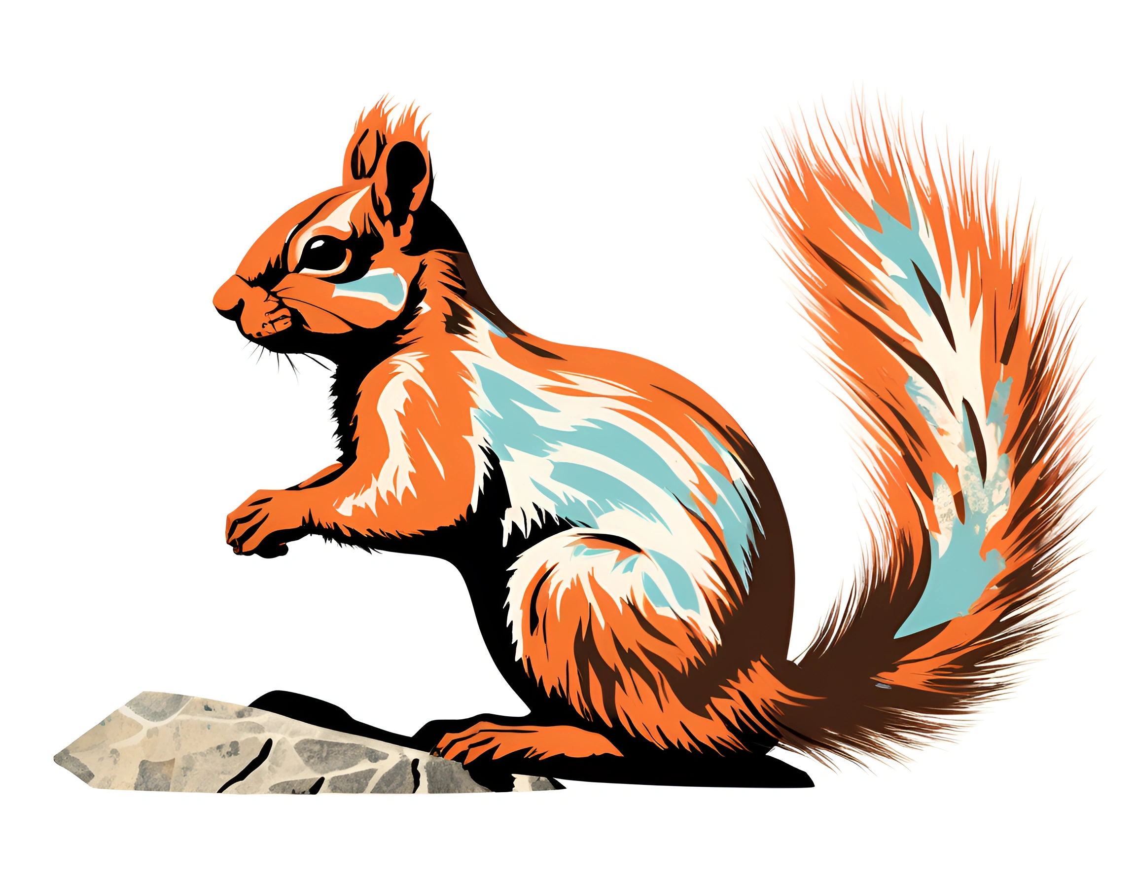 Style Squirrel Stylized Squirrel Illustration - Free Download - AI Scribbles