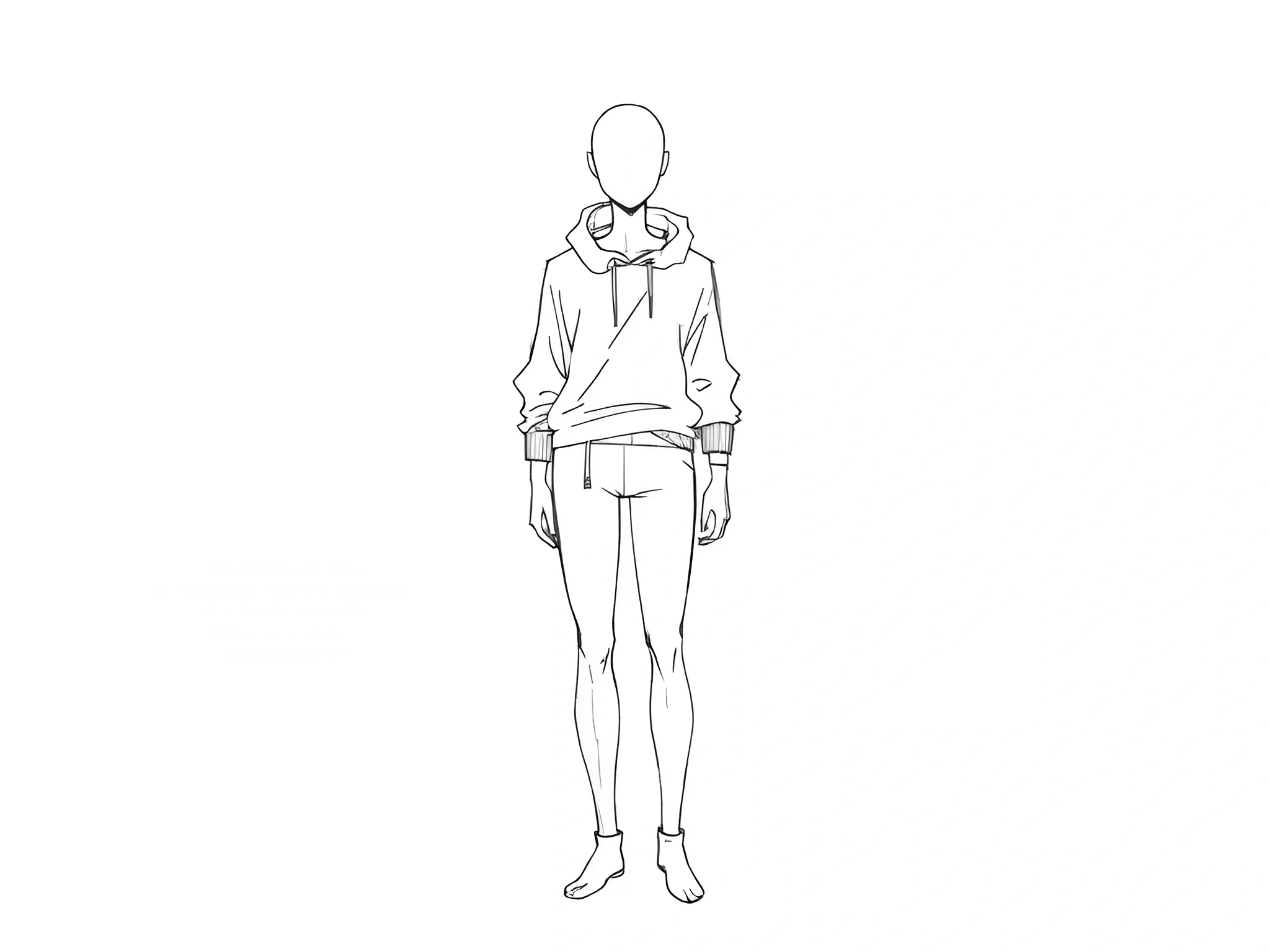Minimalist Male Figure Sketch in Hoodie - Free Download - AI Scribbles
