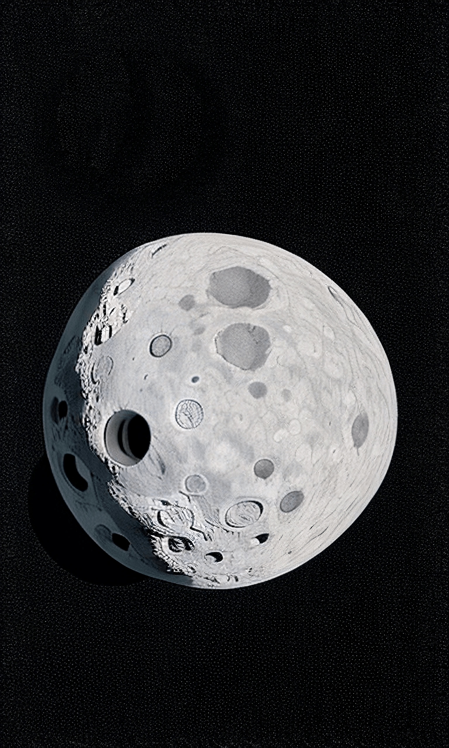 Simple Moon Render Solid Color Artistic Moon Render in Space - Free Download - AI Scribbles