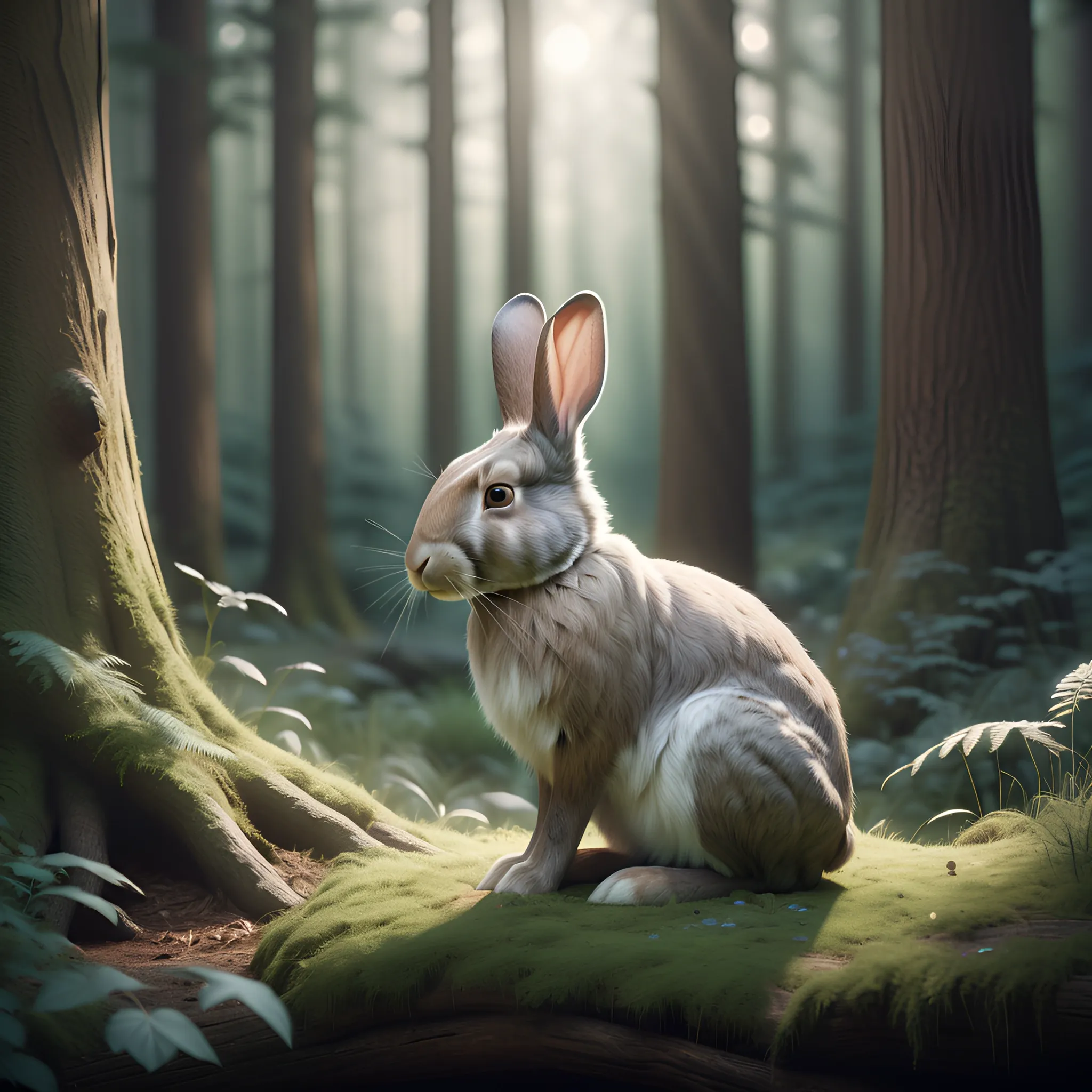 Oak Tree Rabbit Enchanted Forest Rabbit - Free Download - AI Scribbles