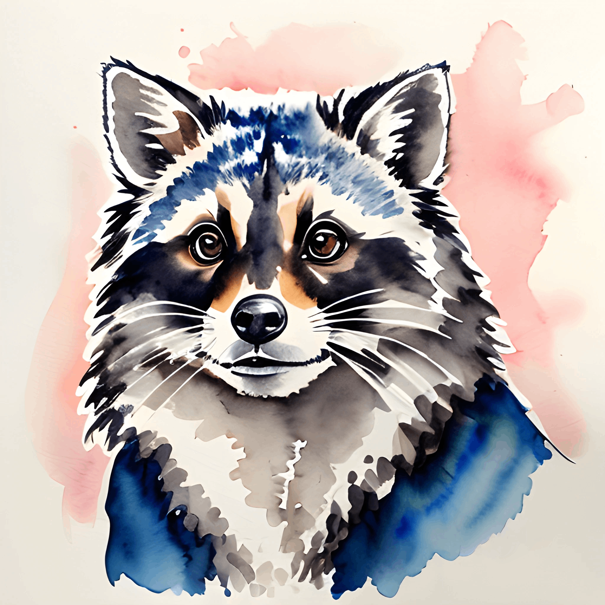 Watercolor Raccoon Portrait - Free Download - AI Scribbles