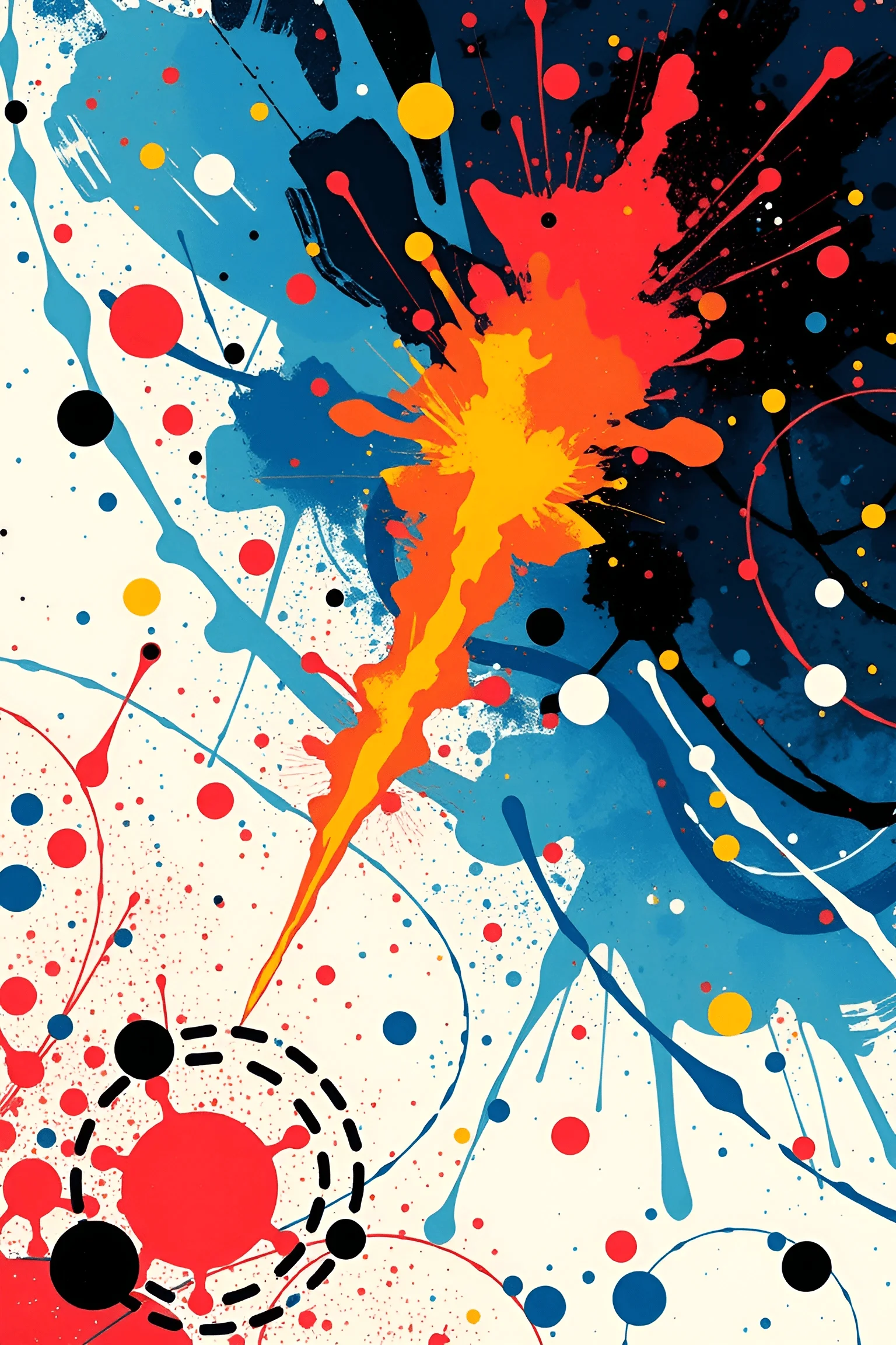 Abstract Colorful Paint Splatter Artwork - Free Download - AI Scribbles