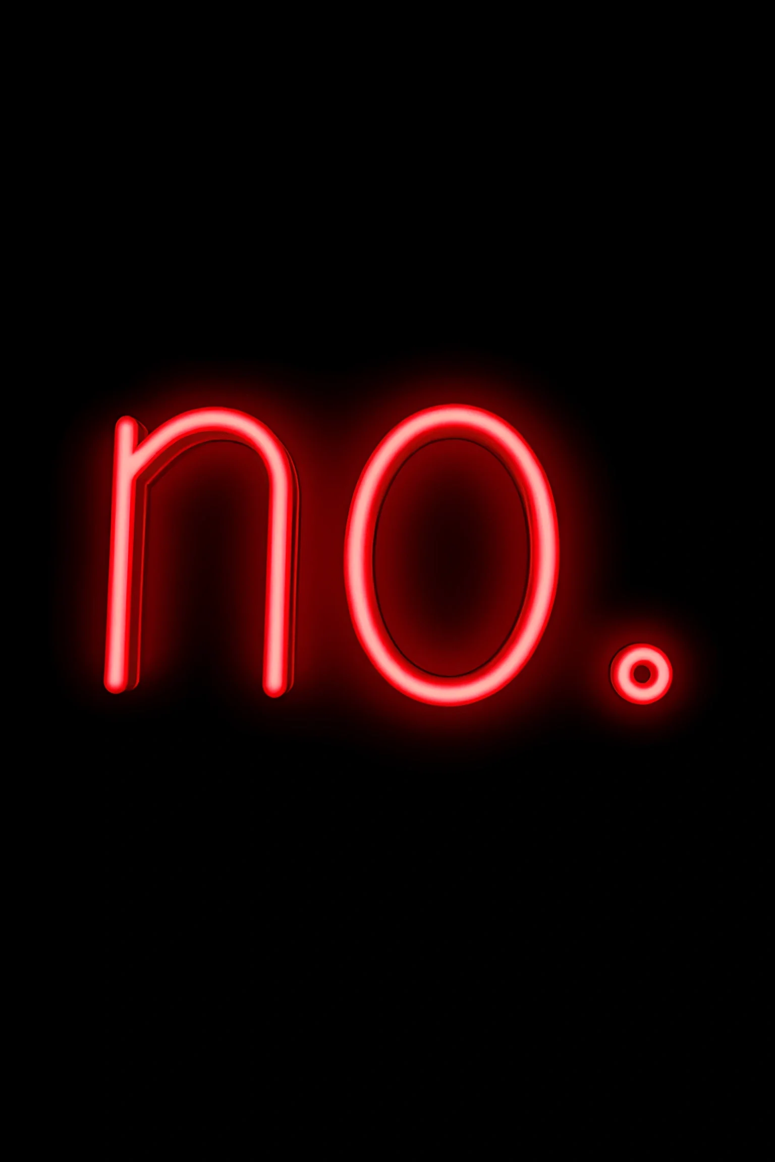 Red Neon 'No' Sign On Black Background - Free Download - AI Scribbles