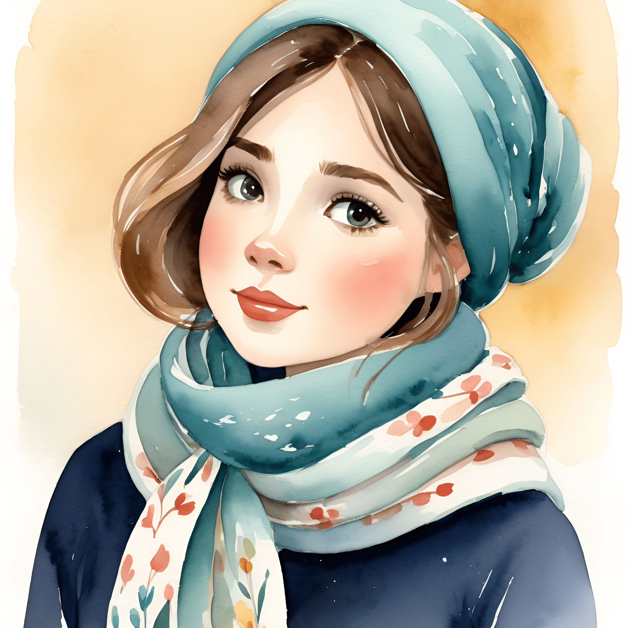 Watercolor Portrait of a Young Woman - Free Download - AI Scribbles
