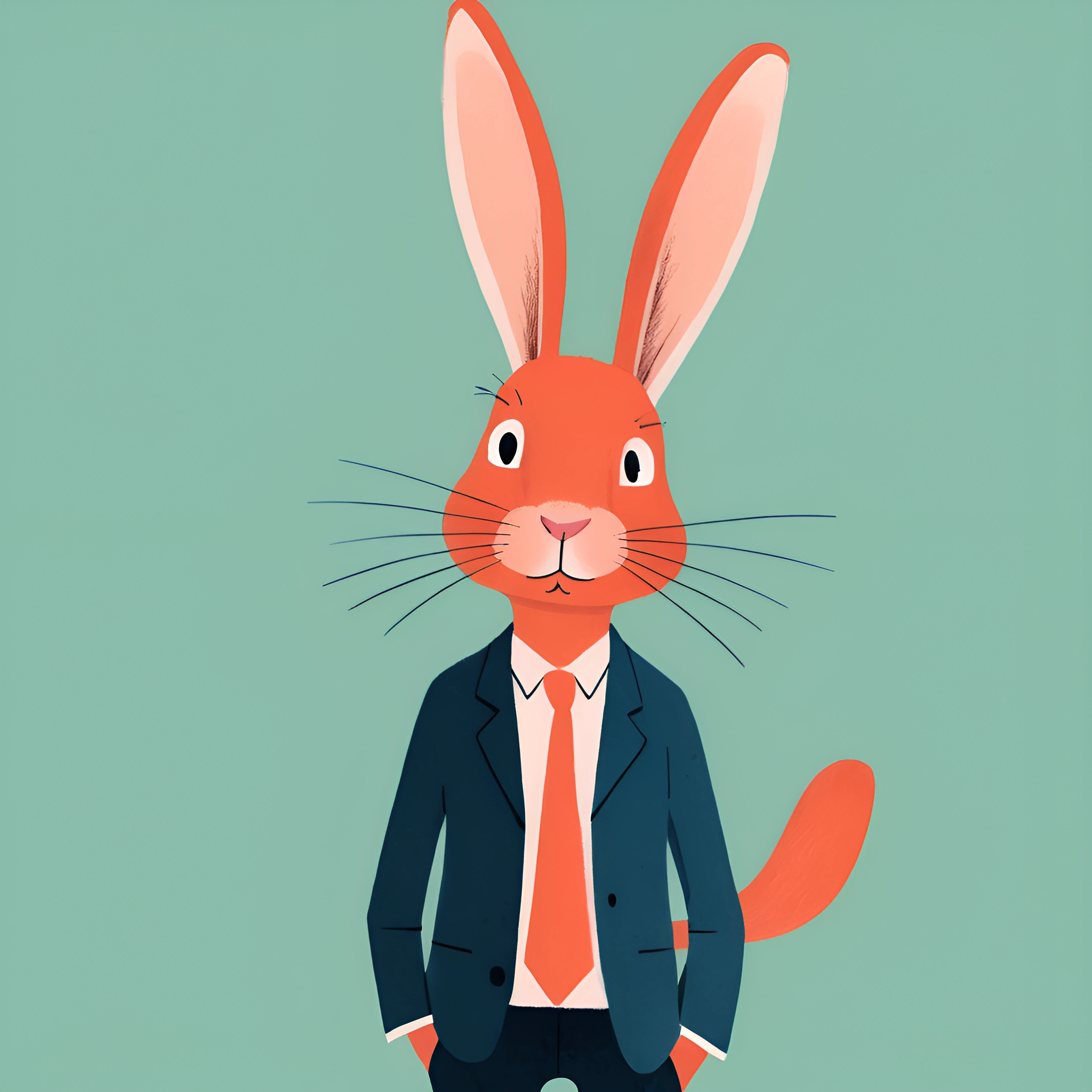 Dapper Rabbit Ilistrations Dapper Rabbit in Suit Illustration - Free Download - AI Scribbles