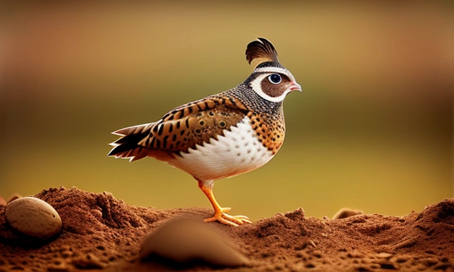 a bird that is standing on a pile of dirt