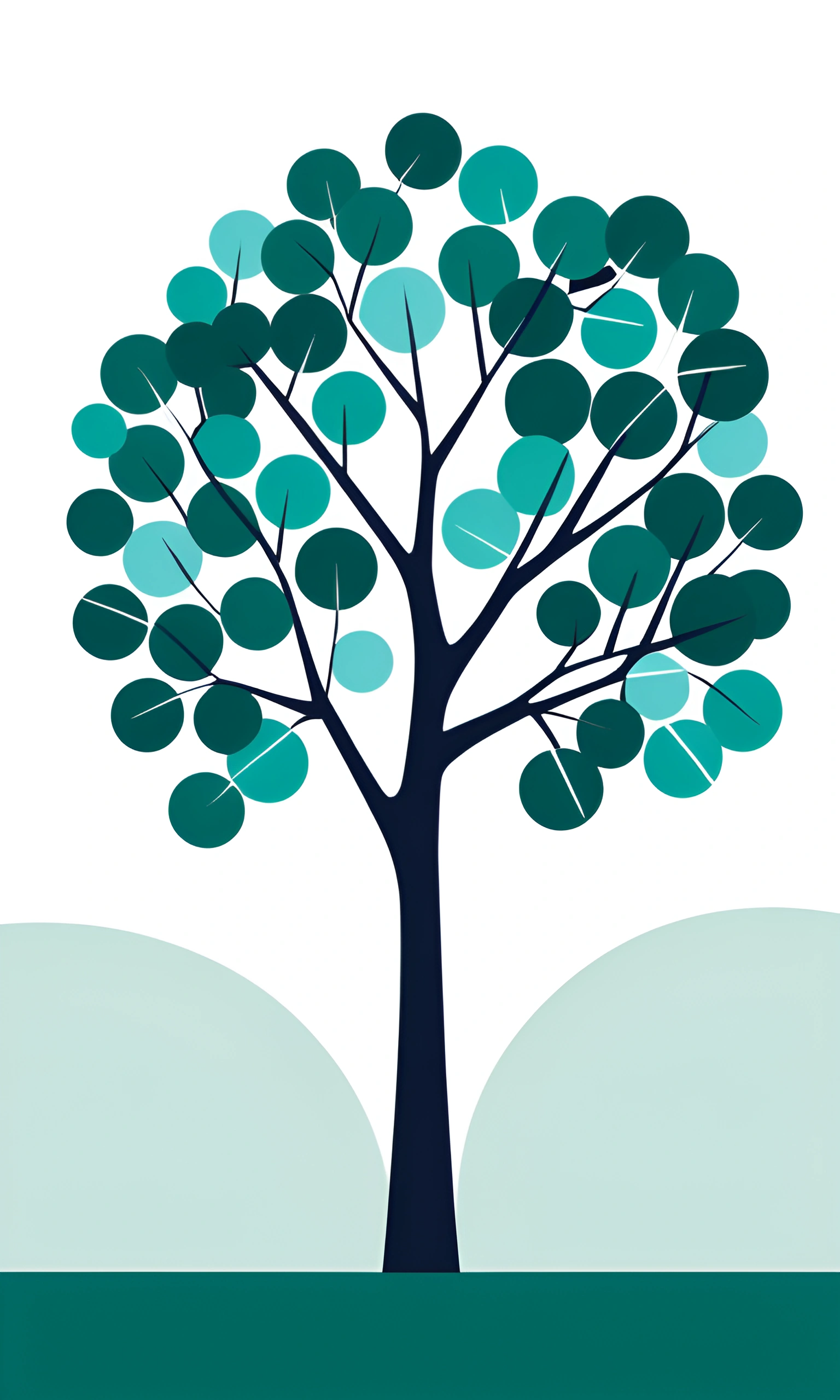 Top Tree Minimal Minimalistic Tree Artwork - Free Download - AI Scribbles