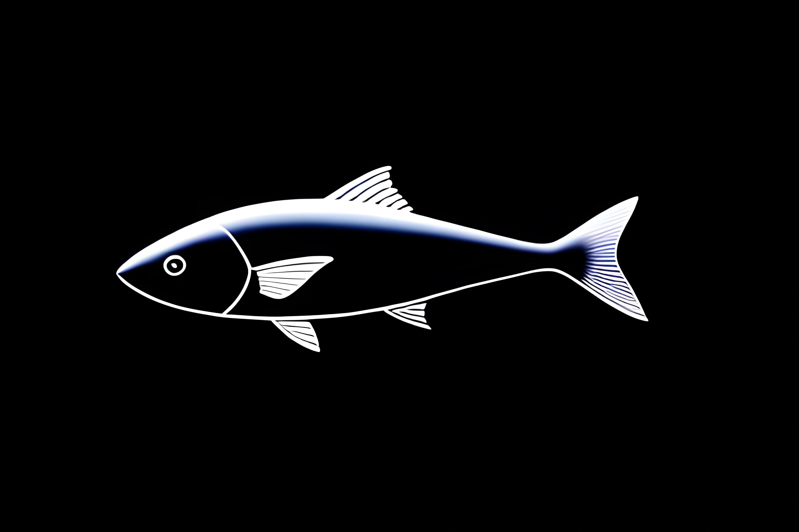 Minimalist Fish Drawing - AI Scribbles - Download Now