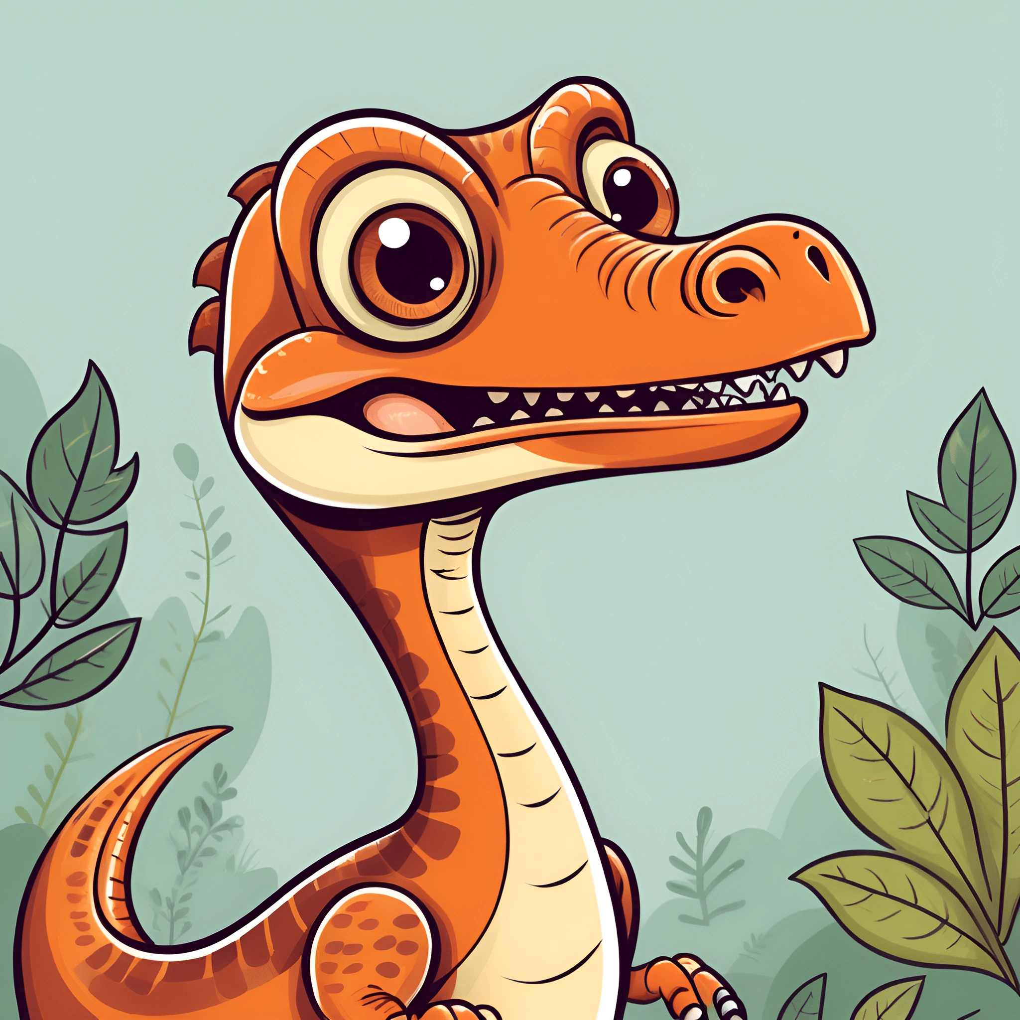 Cartoon Dinosaur Illustration - Free Download - AI Scribbles