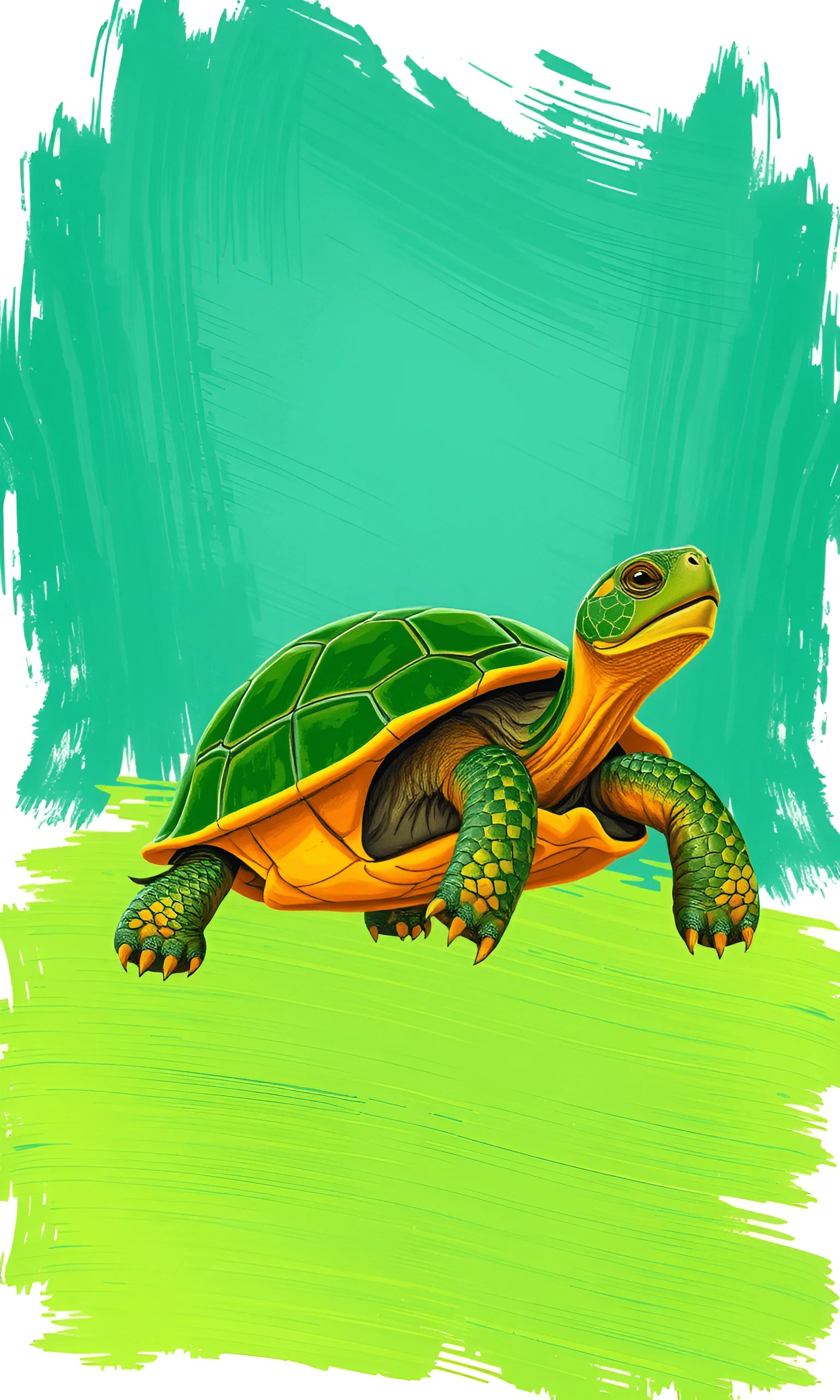 Illustrative Green Turtle - Free Download - AI Scribbles