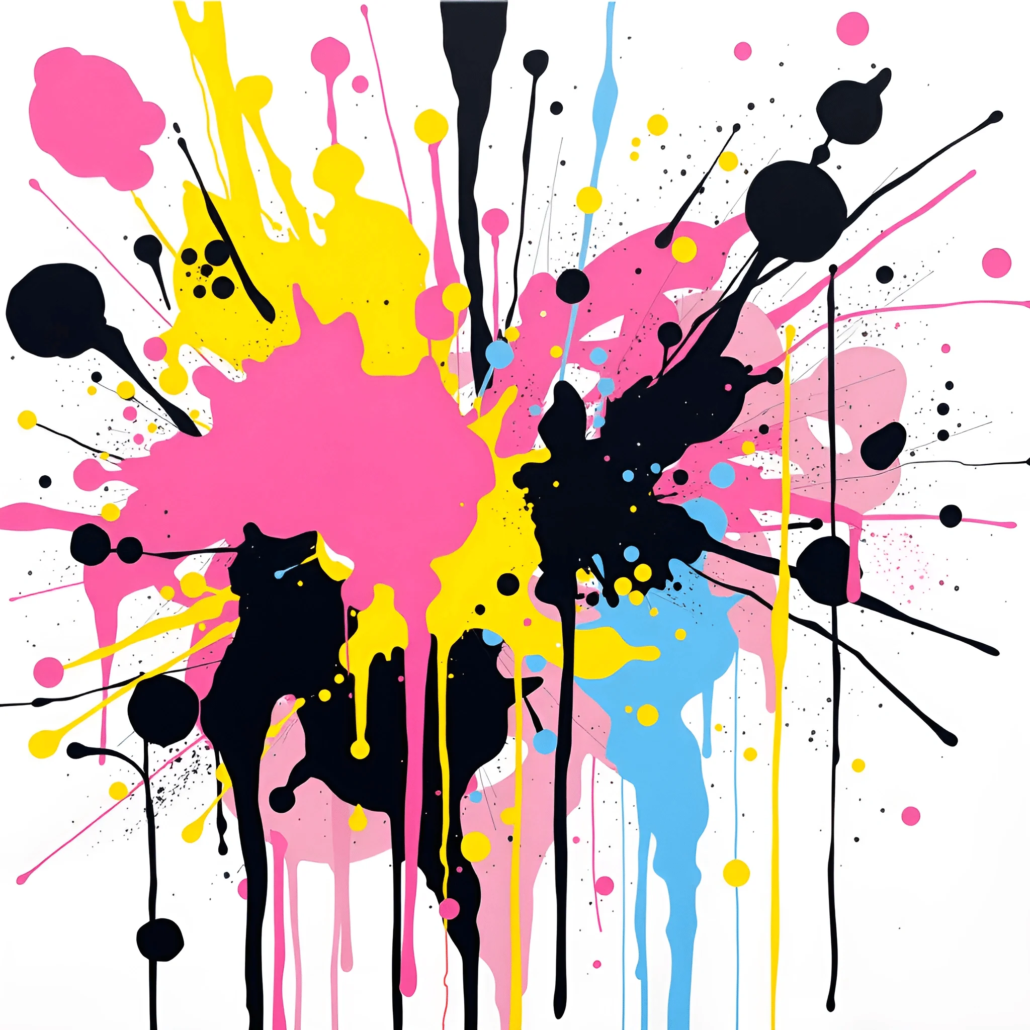 Abstract Colorful Paint Splatter Art - Free Download - AI Scribbles