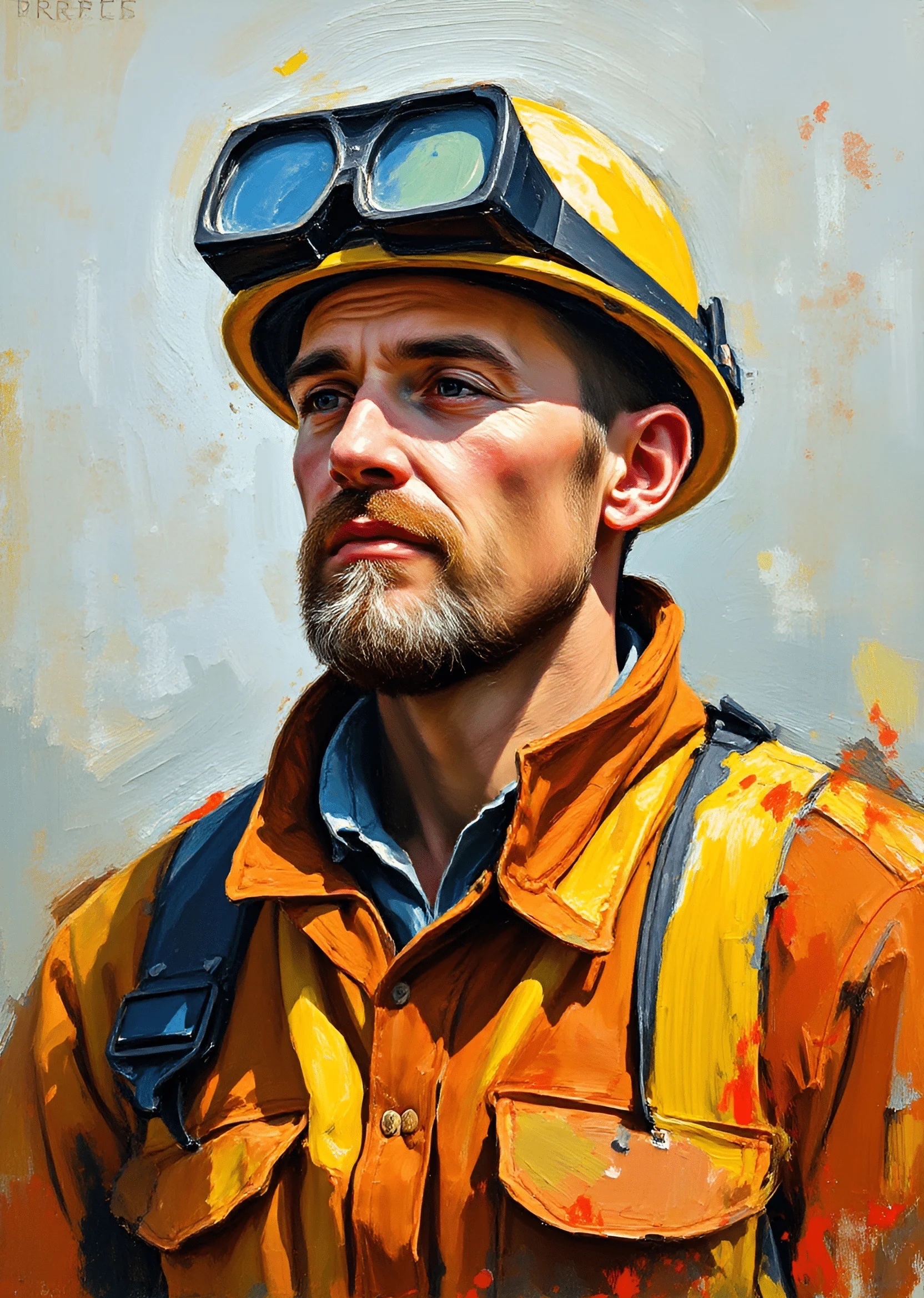 Construction Worker in Safety Gear Portrait - Free Download - AI Scribbles
