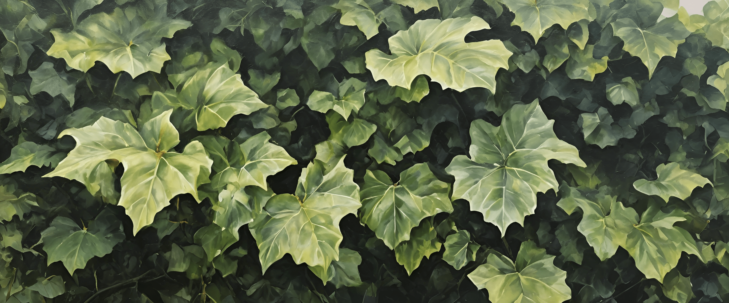 painting of a bush of ivy leaves with a white background