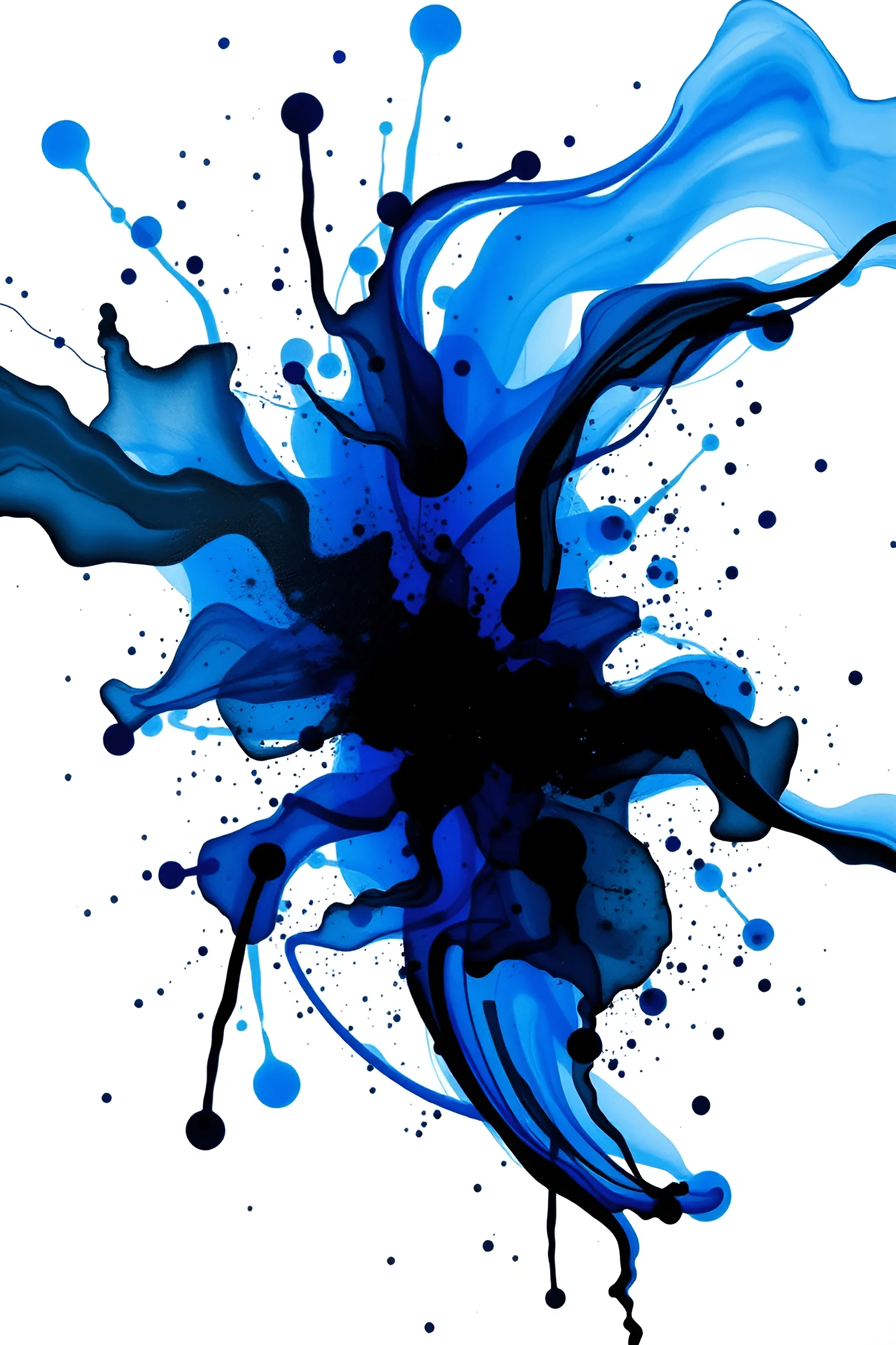 Blue Ink Splash Vector Blue Ink Splash Abstract Art - Free Download - AI Scribbles