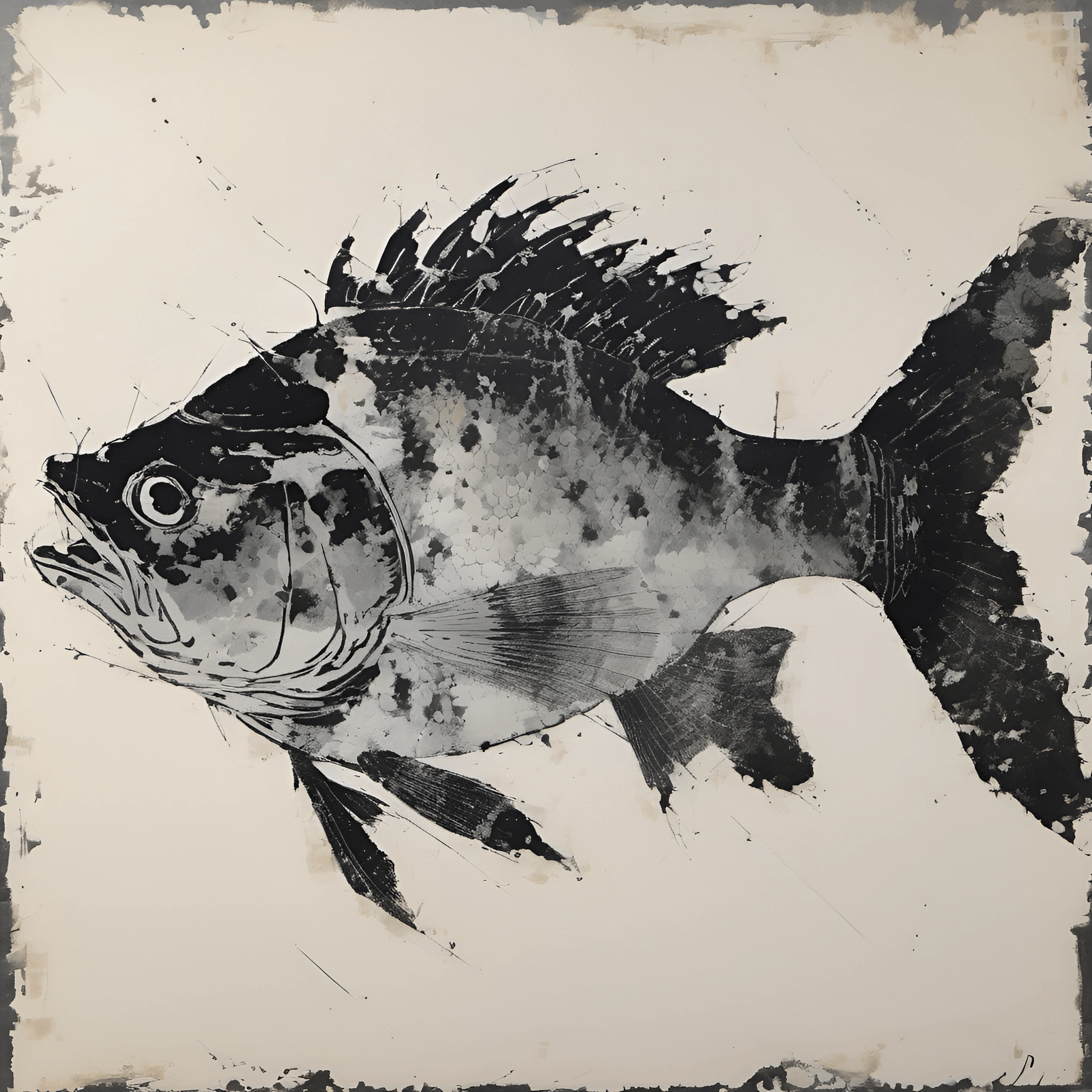 Detailed Fish Ink Drawings Abstract Fish Ink Painting - Free Download - AI Scribbles