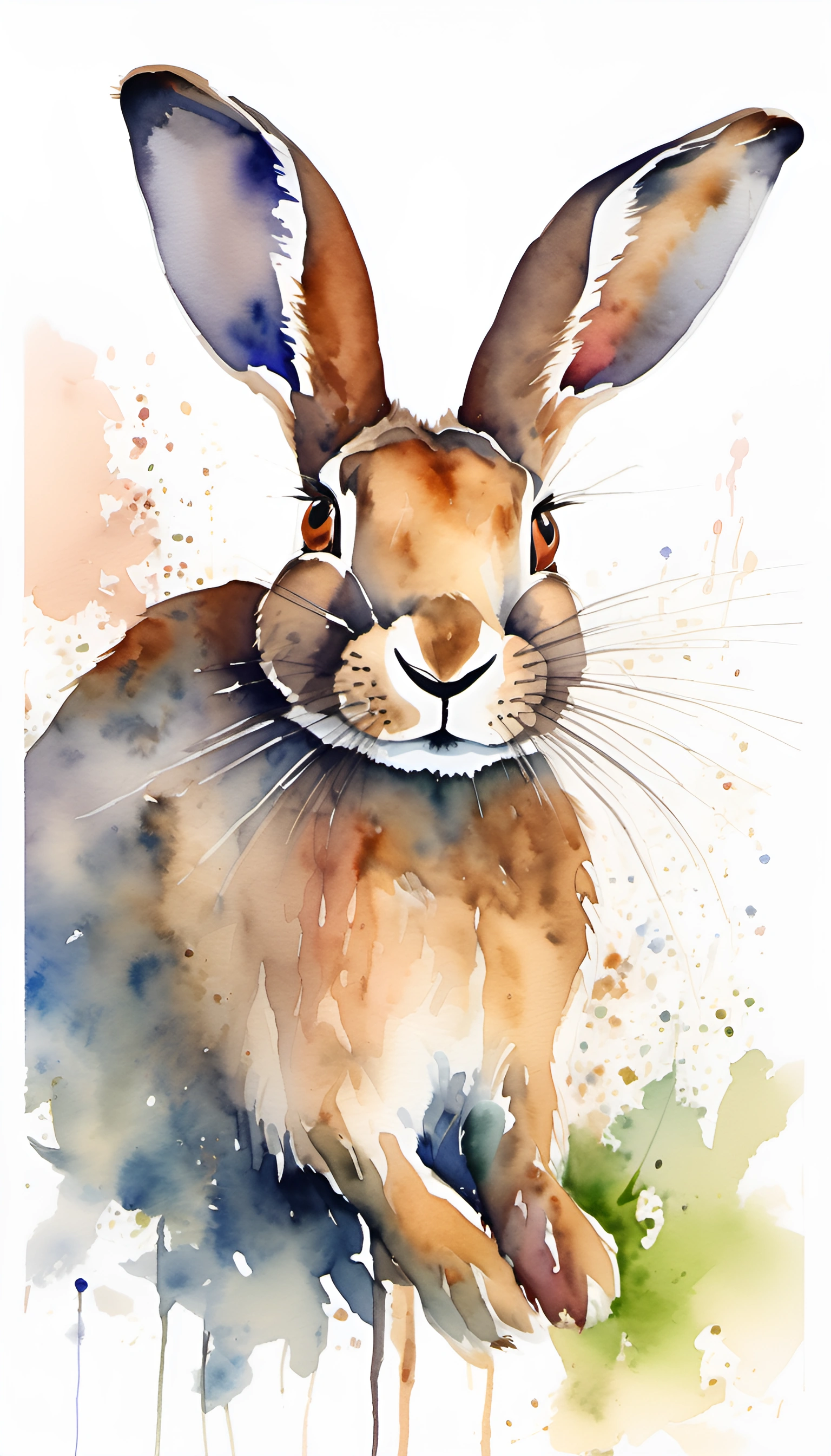 Traceable Watercolour Rabbit Watercolor Rabbit Illustration - Free Download - AI Scribbles