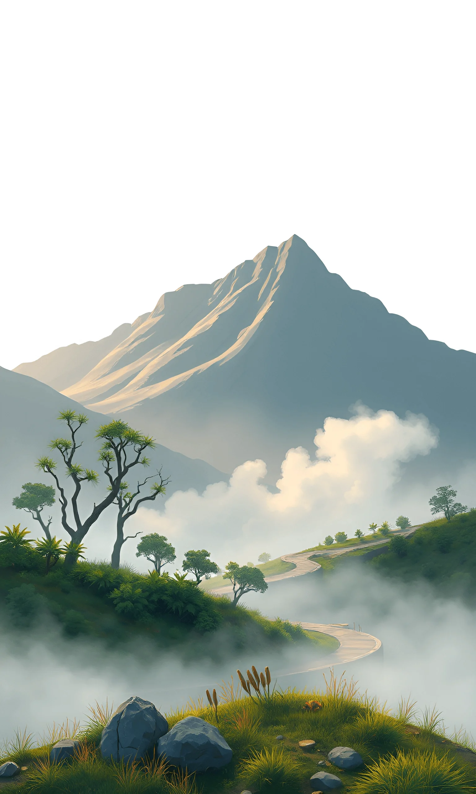 Mountain Landscape with Winding Road - Free Download - AI Scribbles