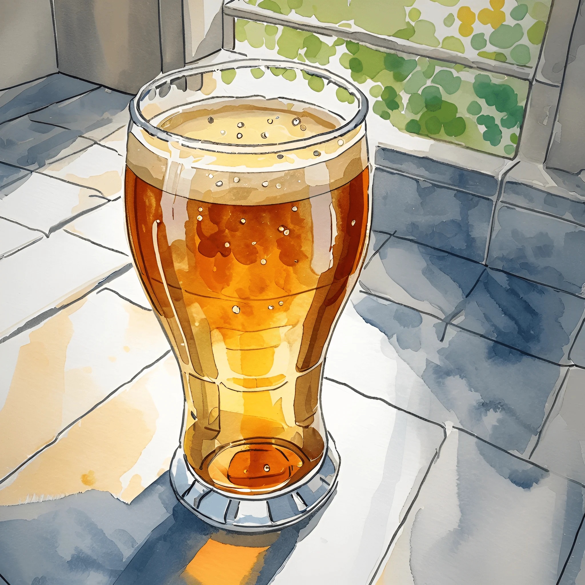 Beer Window Glass of Beer by Window - Free Download - AI Scribbles