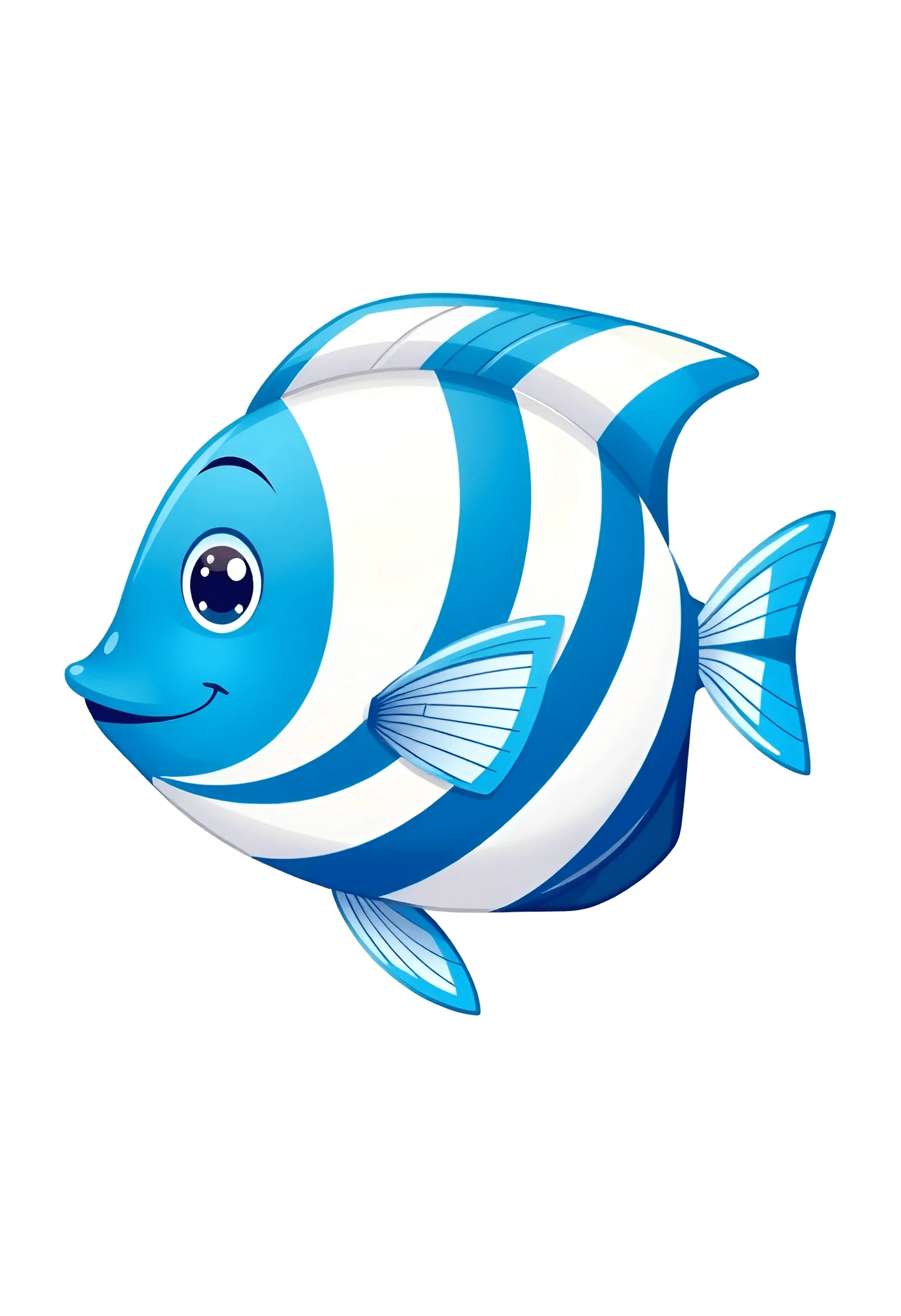 Cartoon Blue and White Fish - Free Download - AI Scribbles