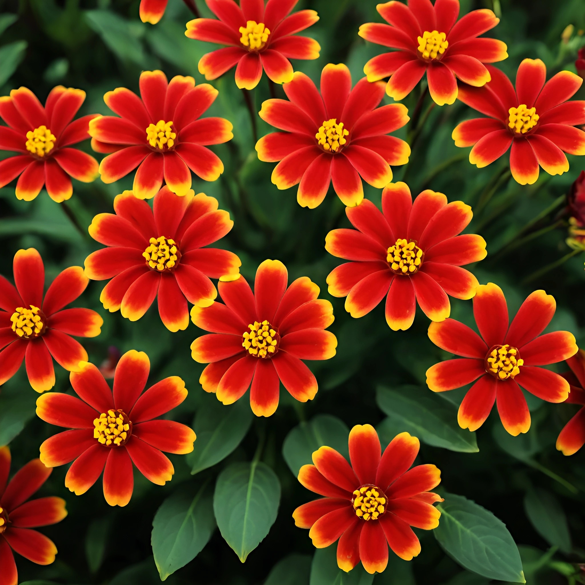 7+ Yellow Flower With Red Center Vibrant Red and Yellow Flowers - Free Download - AI Scribbles