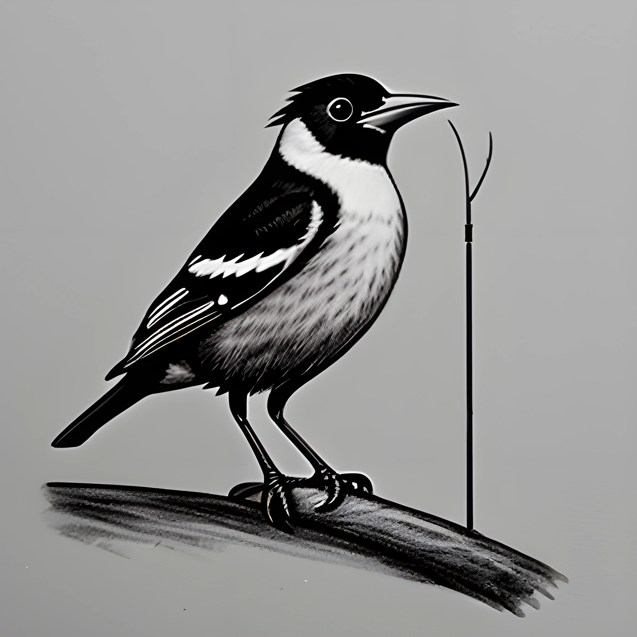 drawing of a bird with a worm in its beak