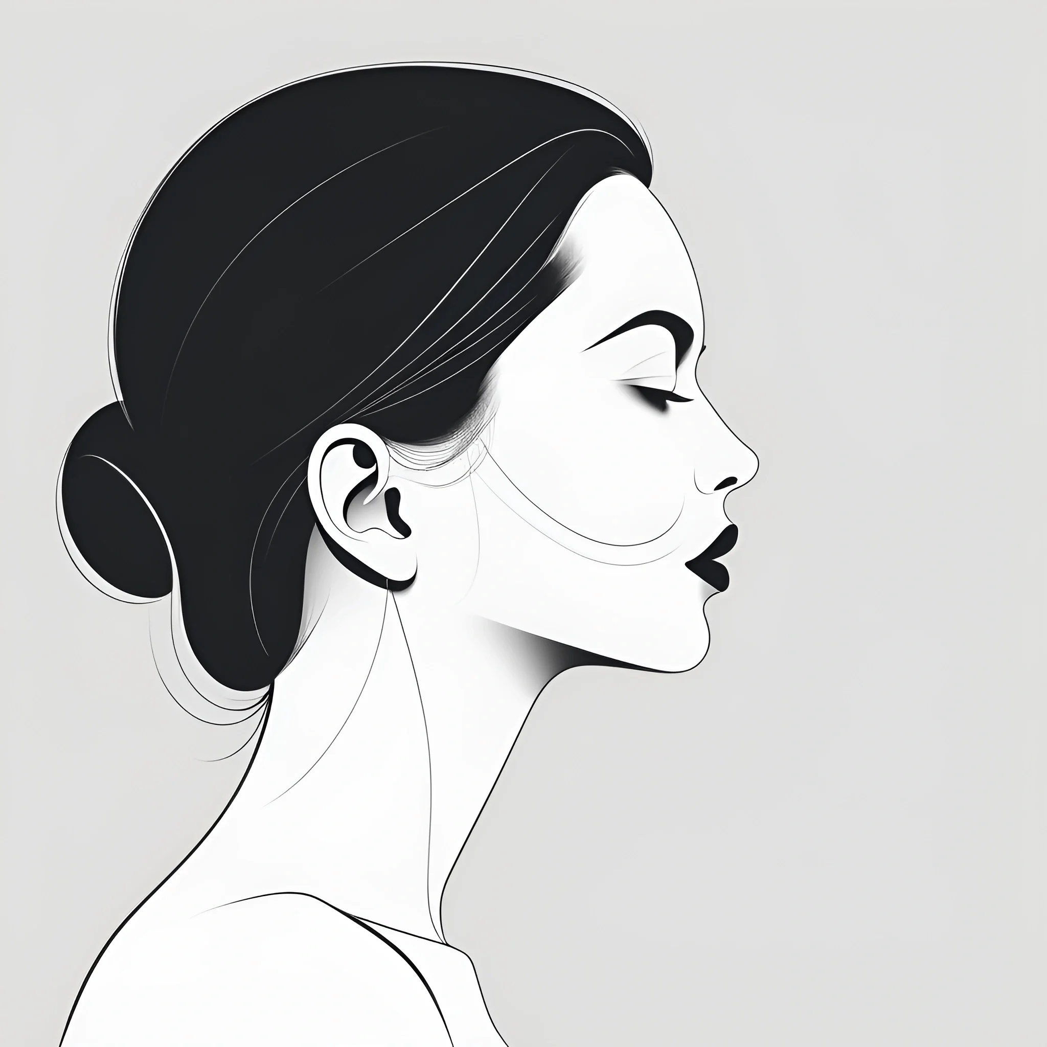 Elegant Black and White Female Portrait - Free Download - AI Scribbles