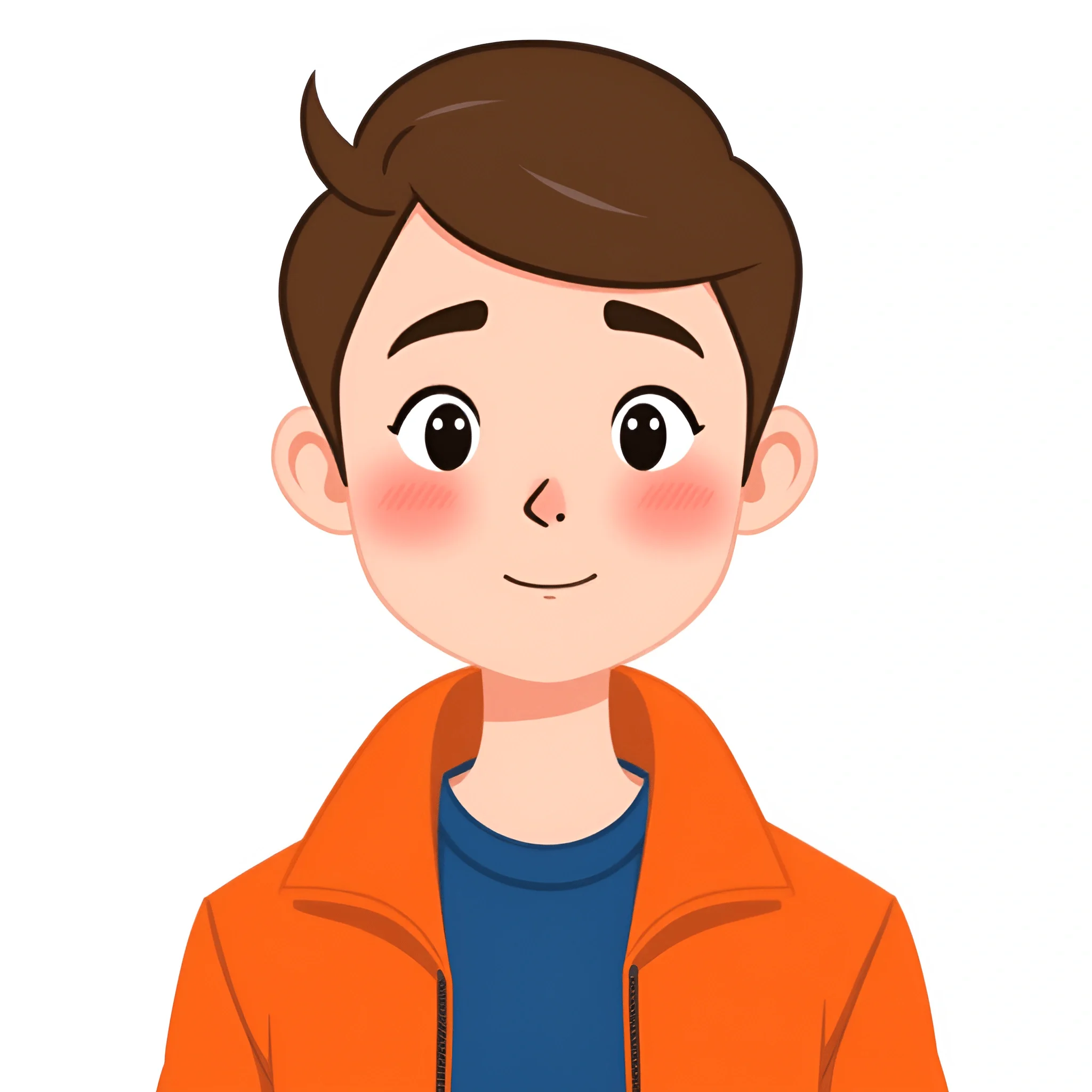Cartoon Portrait of Teen Boy in Orange Jacket - Free Download - AI ...